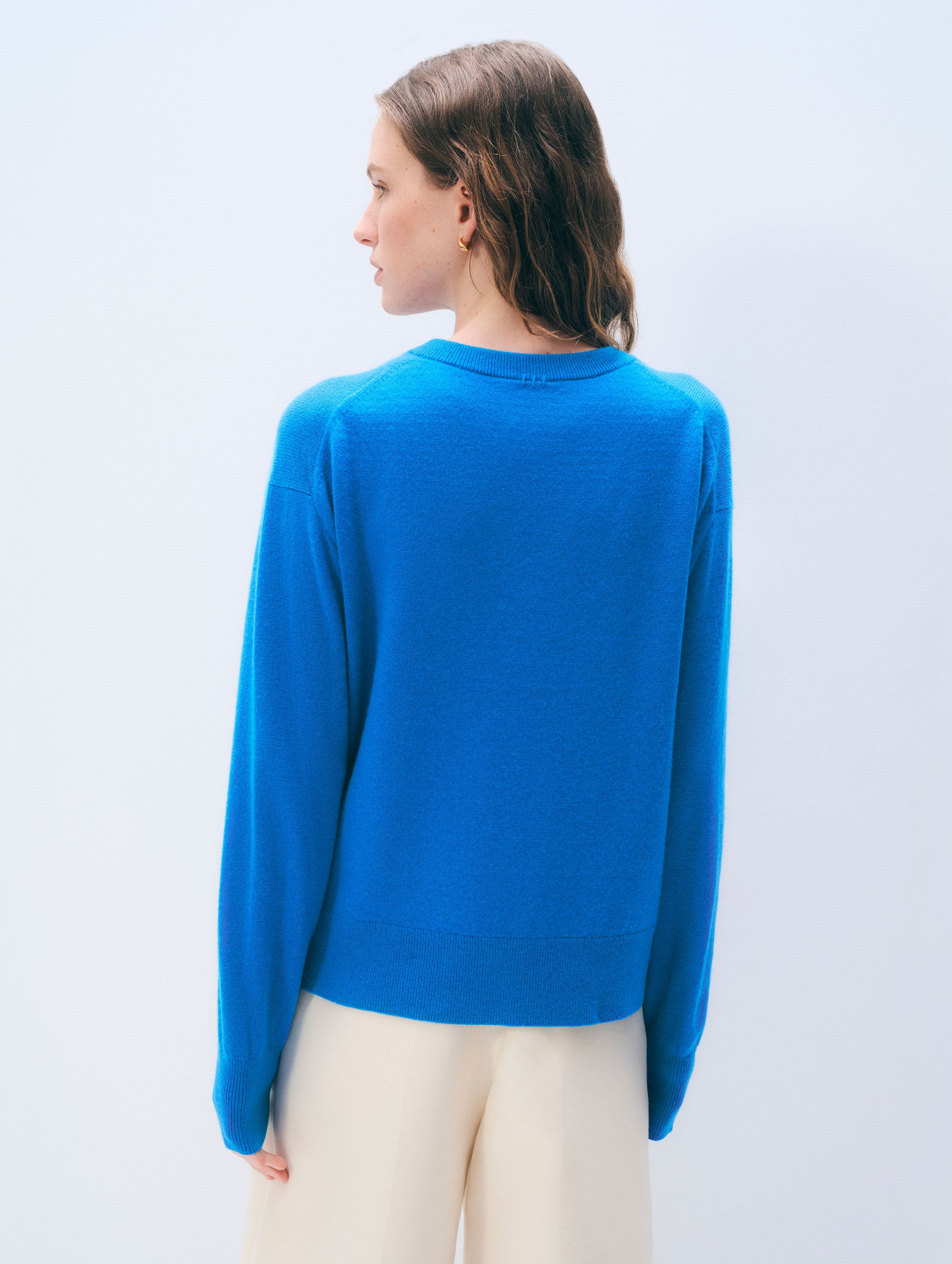 Cashmere V Neck | Bright Azure