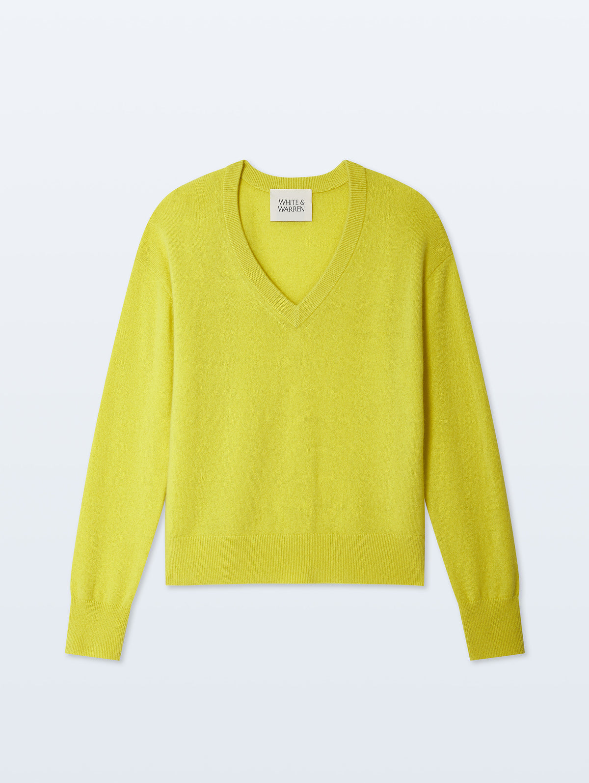 Cashmere V Neck | Citric Yellow