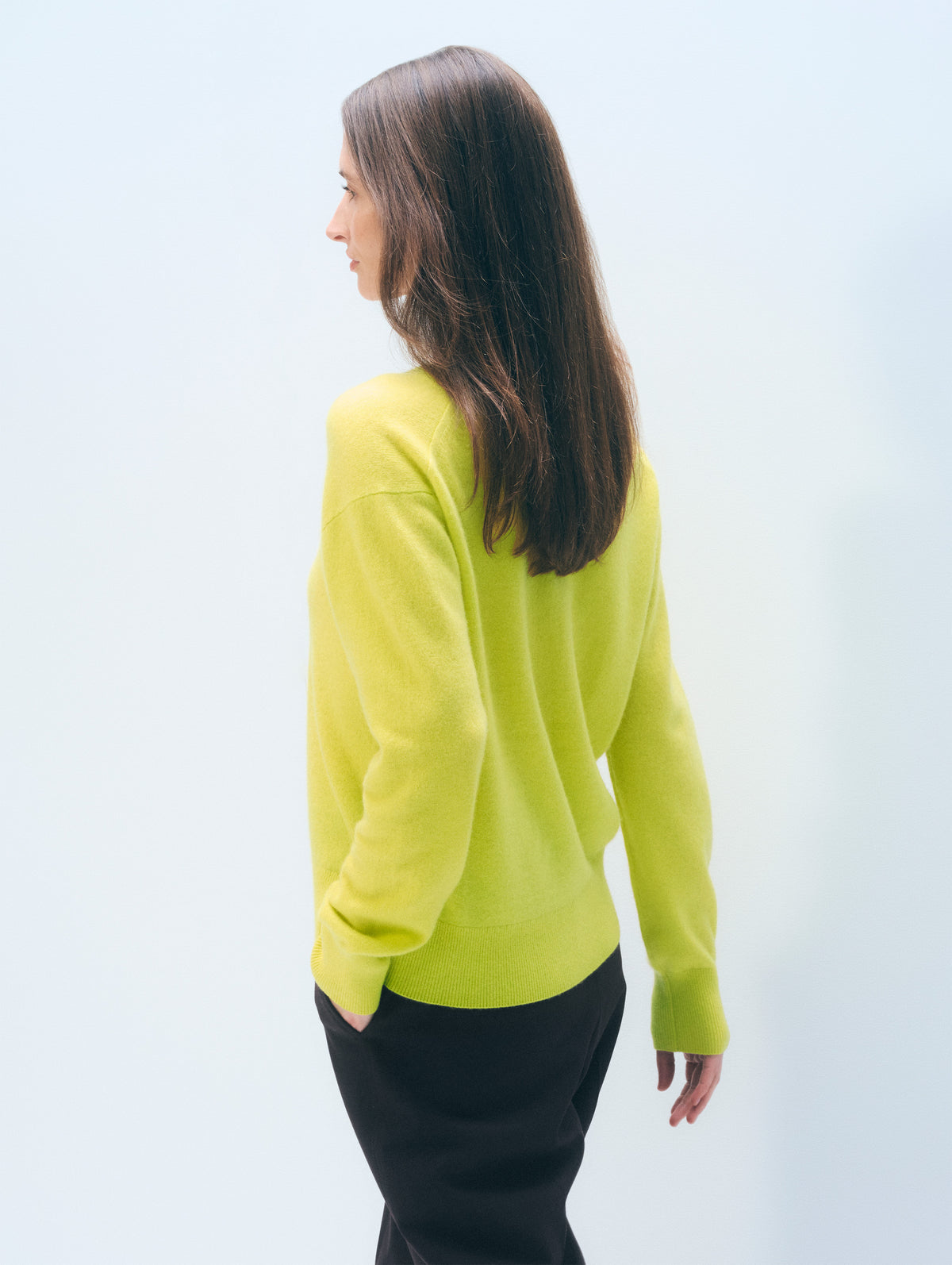 Cashmere V Neck | Citric Yellow