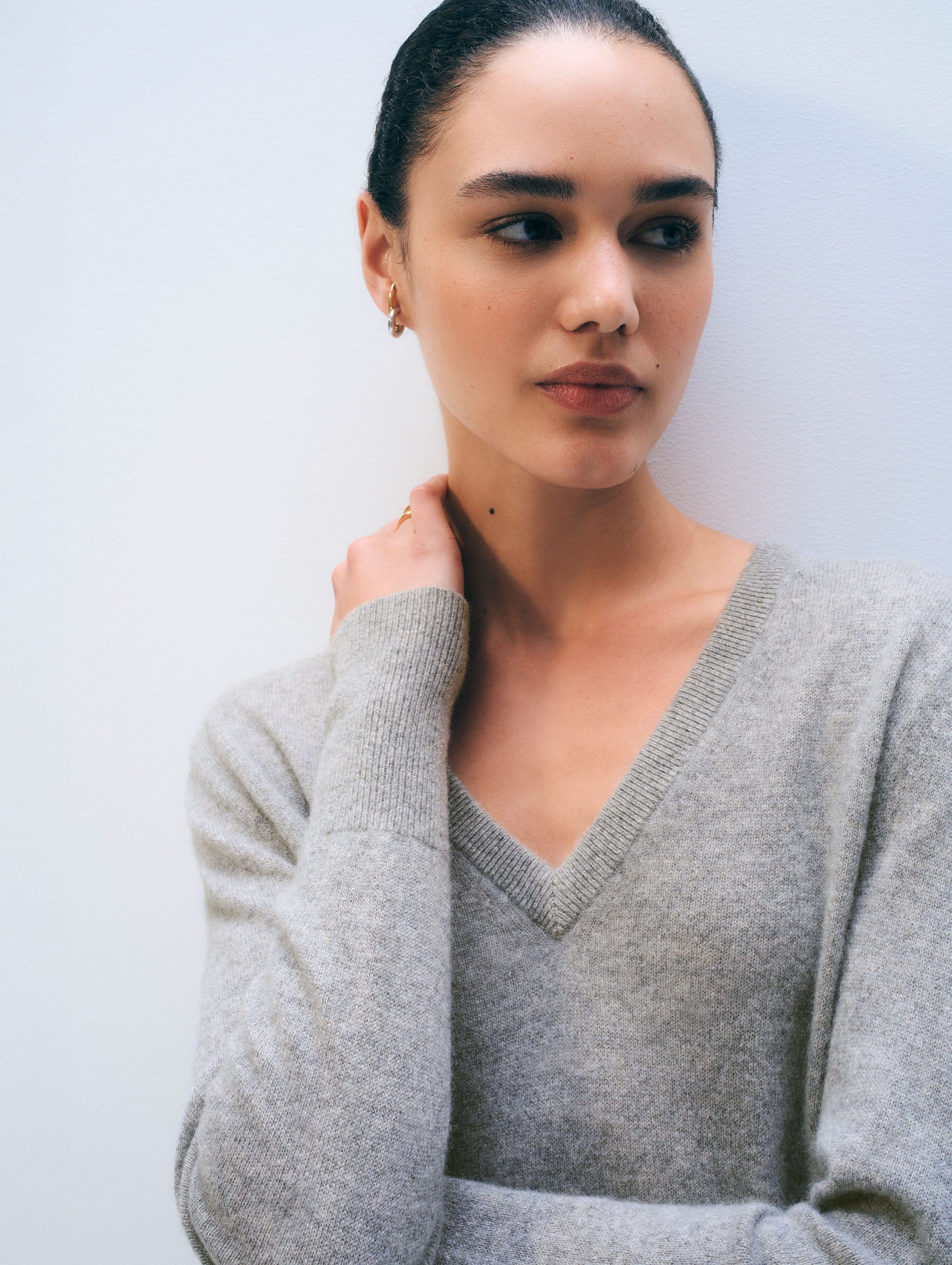 トップス W/Si/Ca 18G V Neck Knit HEATHER MOCHA 4738-3661-mocha_1117.jpg?crop=