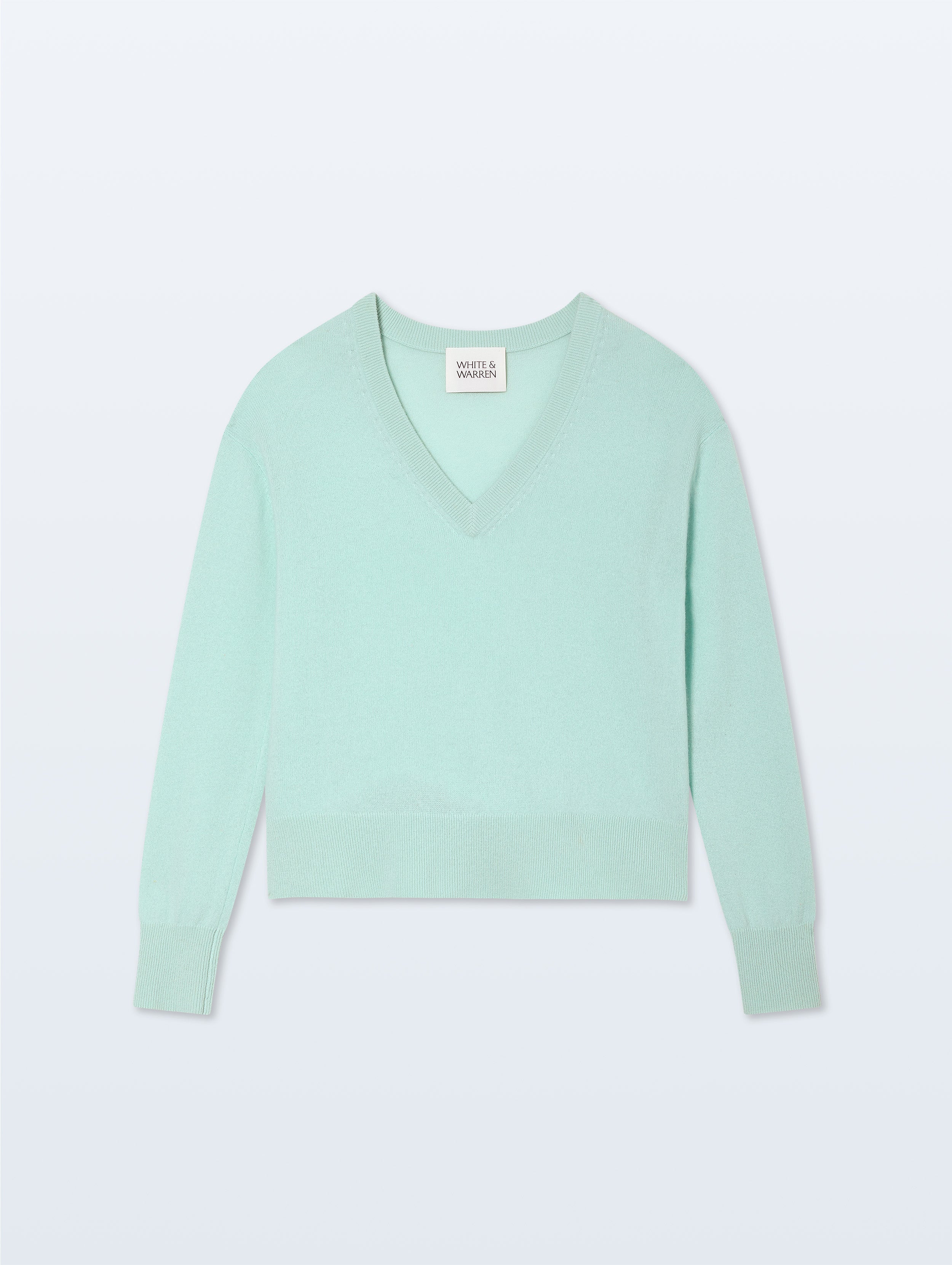Cashmere V Neck | Light Aqua Cashmere V Neck | Light Aqua