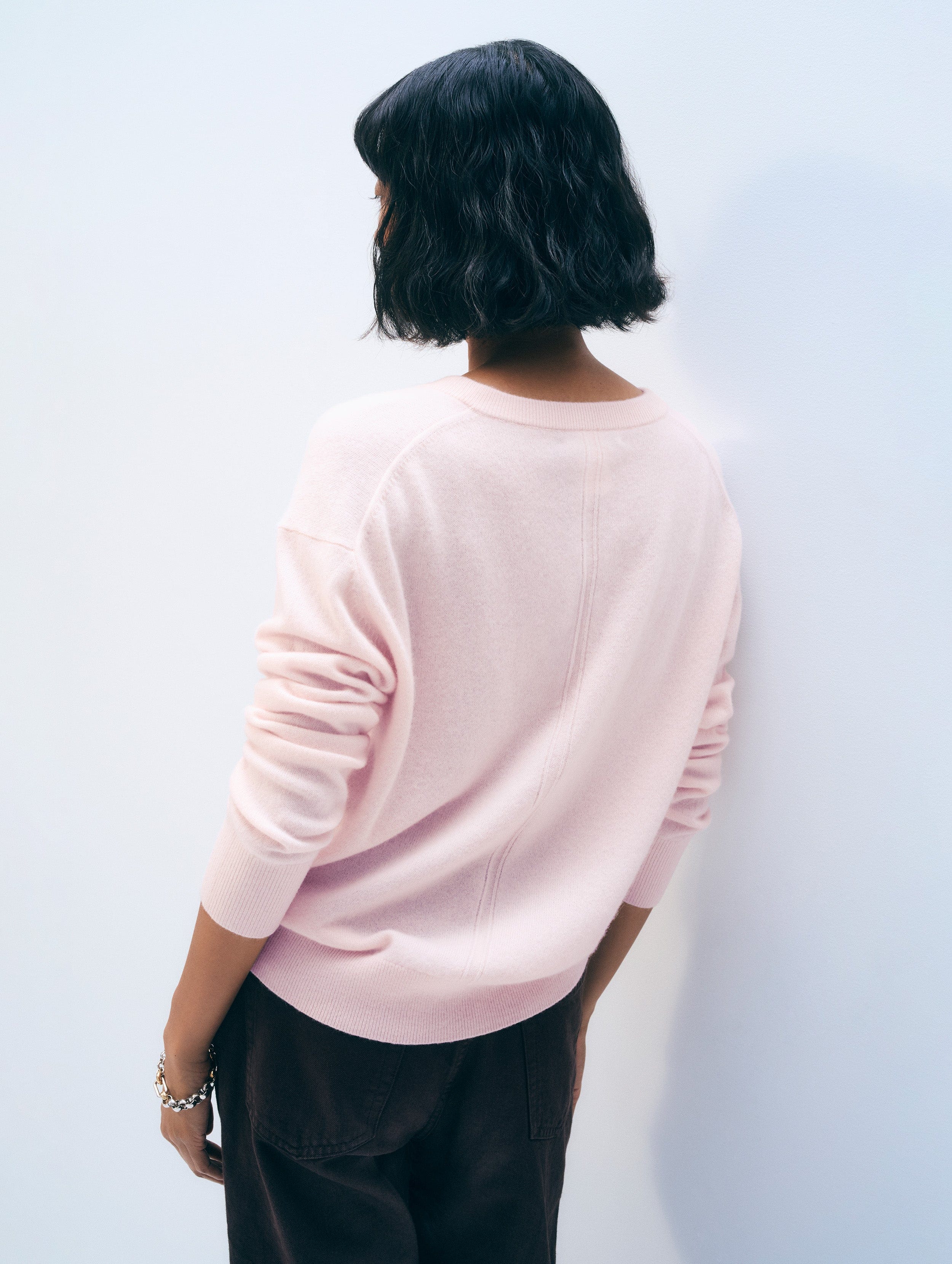 Cashmere V Neck | Pink Sand
