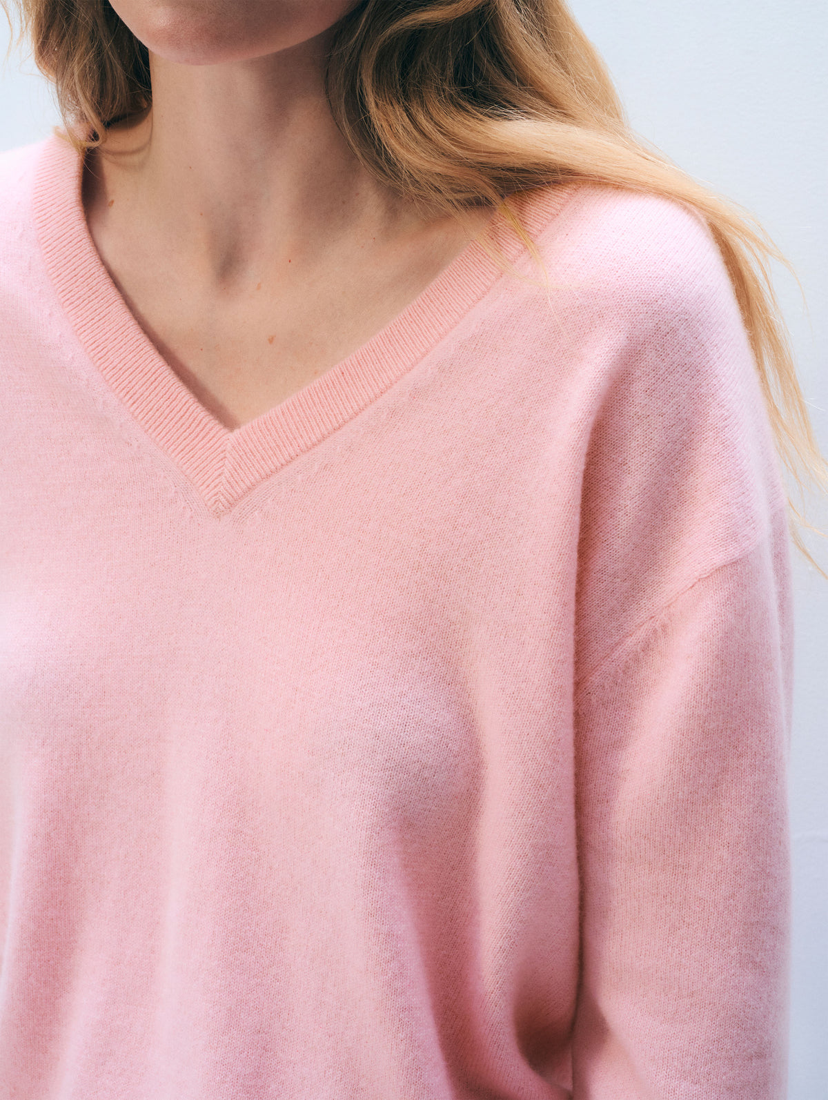 Cashmere V Neck | Rose Petal