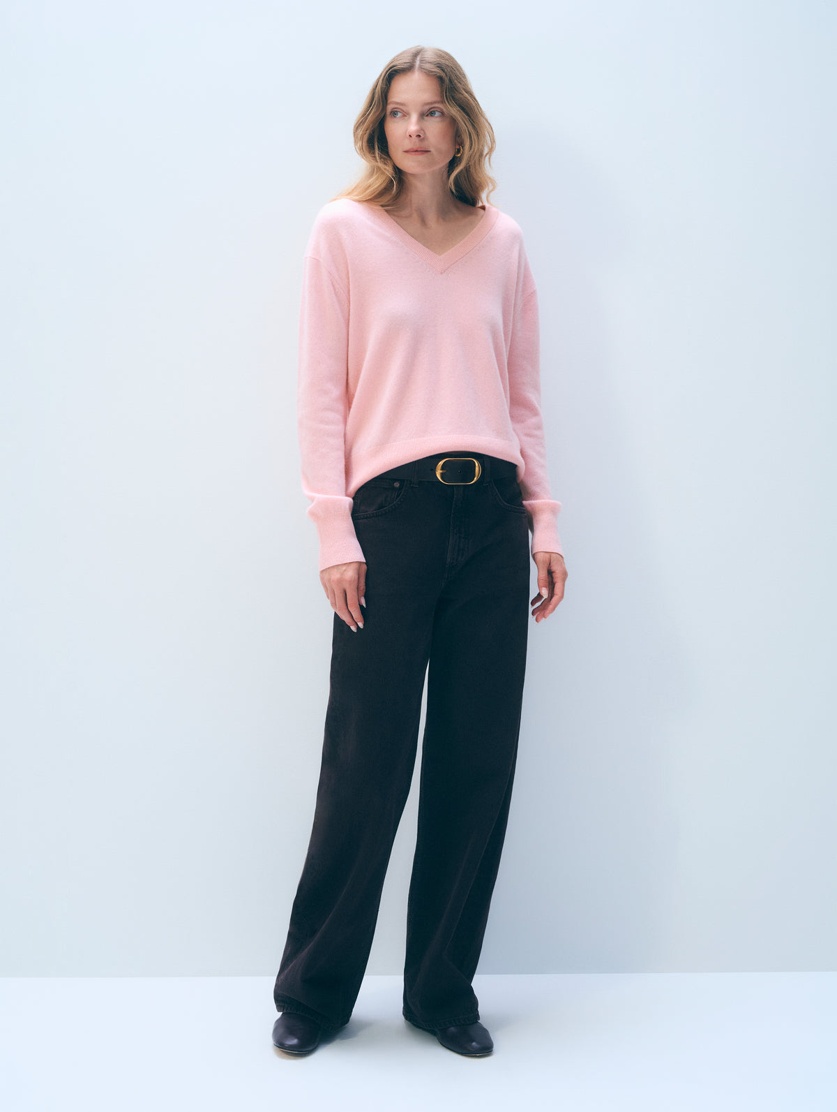 Cashmere V Neck | Rose Petal