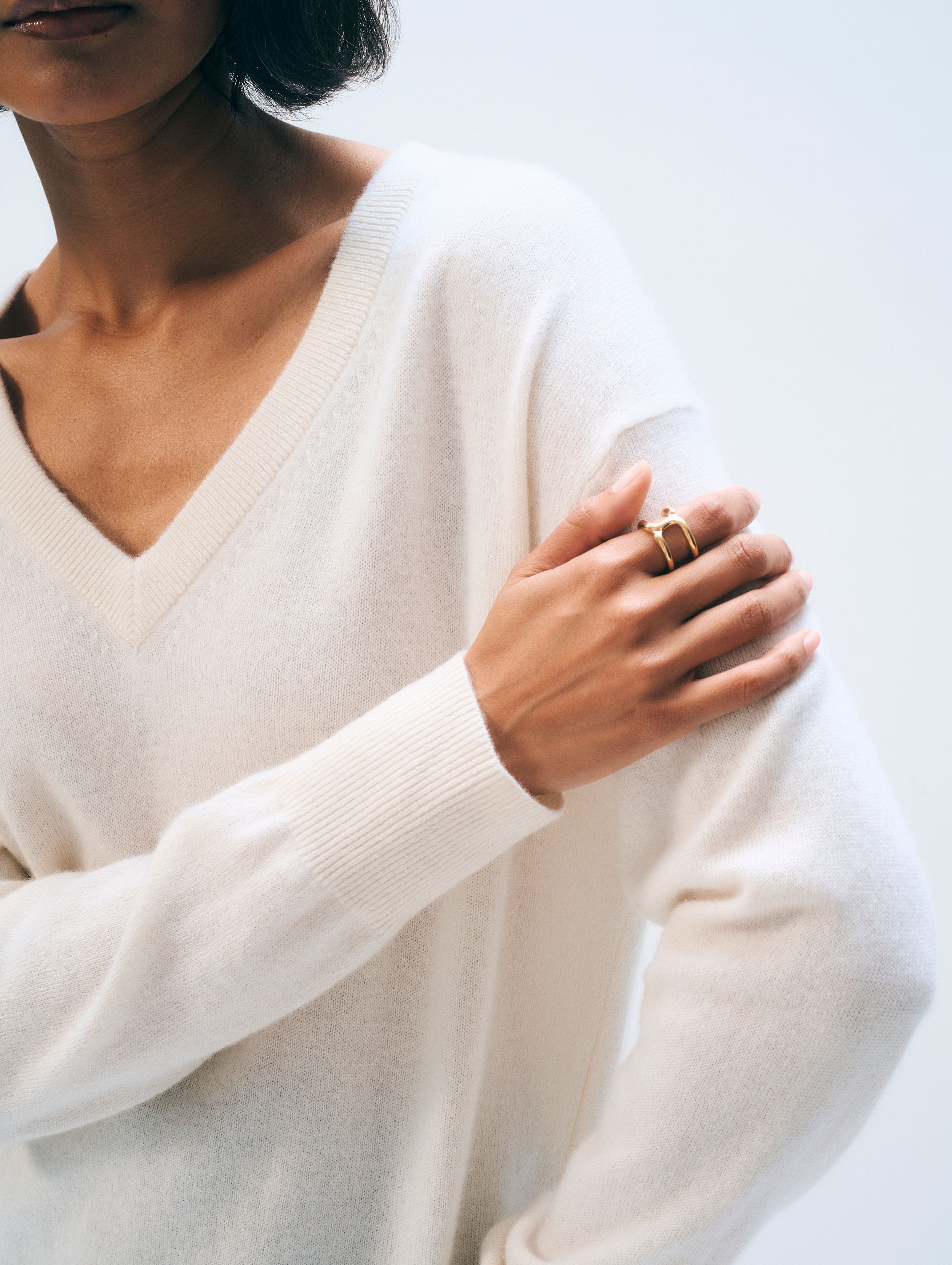 Cashmere V Neck | Soft White