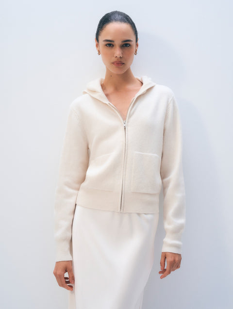 トップス Jeniffer knit hoodie set andmary ivory ANDMARY】Jeniffer knit hoodie set