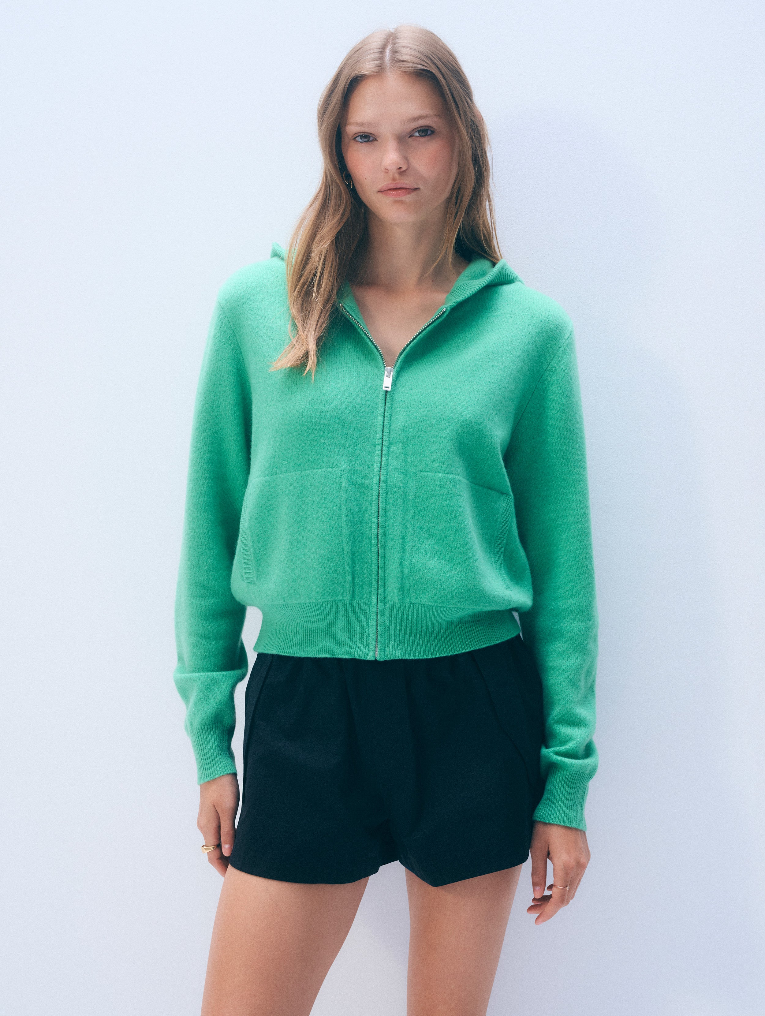 Cashmere Varsity Hoodie | Retro Green