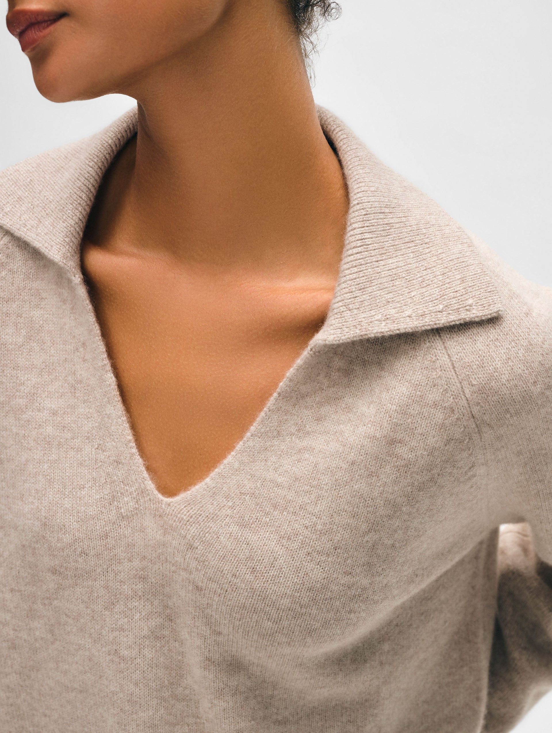Cashmere Easy Polo – White + Warren
