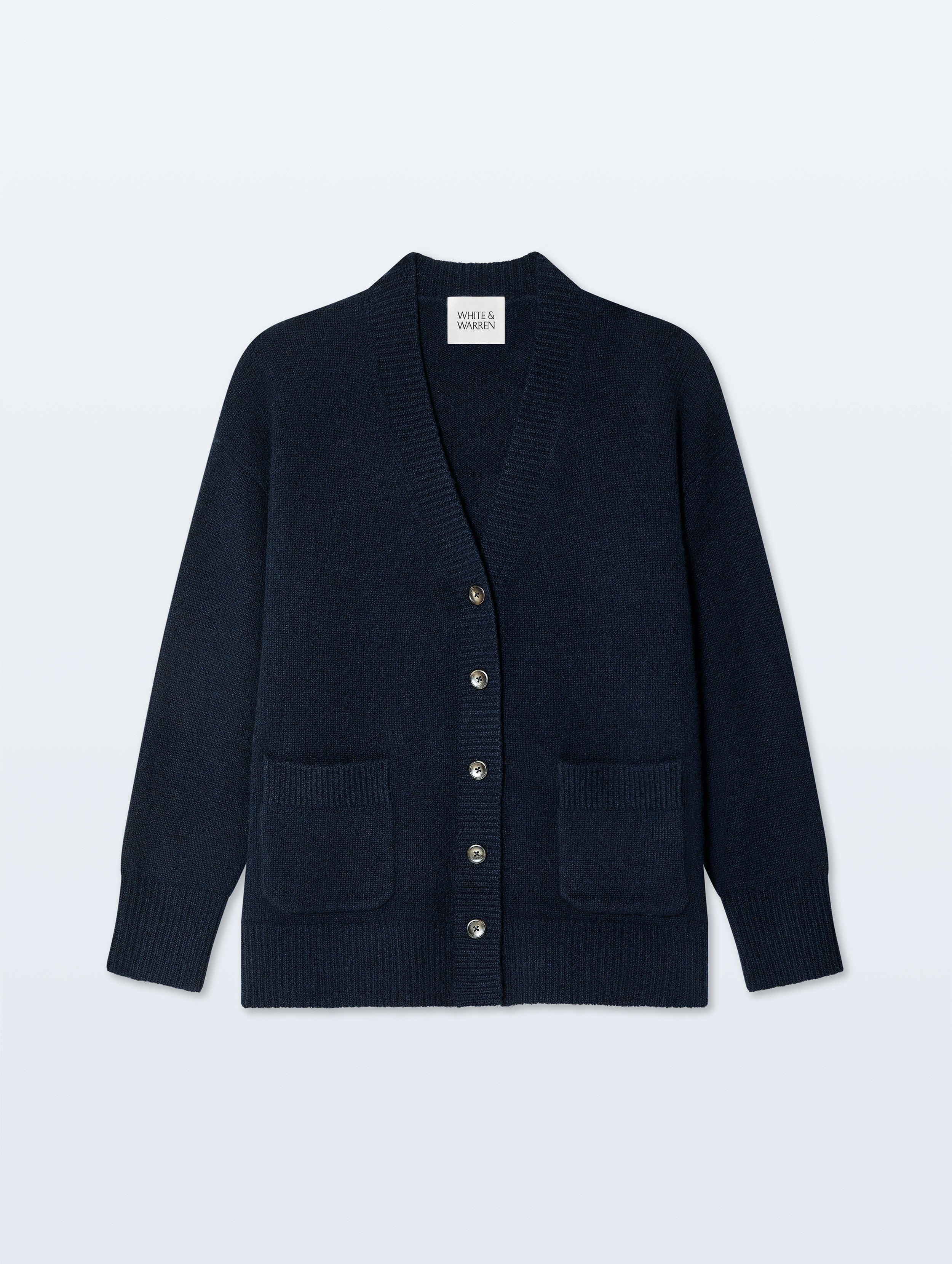 Cashmere Luxe Pocket Cardigan Deep Navy - Main Image