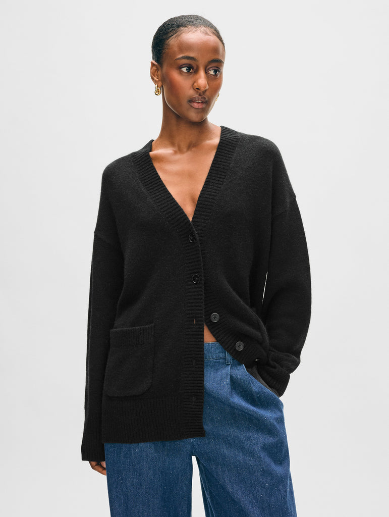 Cashmere Luxe Pocket Cardigan – White + Warren