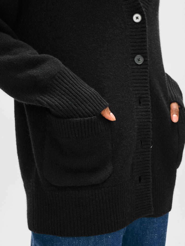 Cashmere Luxe Pocket Cardigan – White + Warren