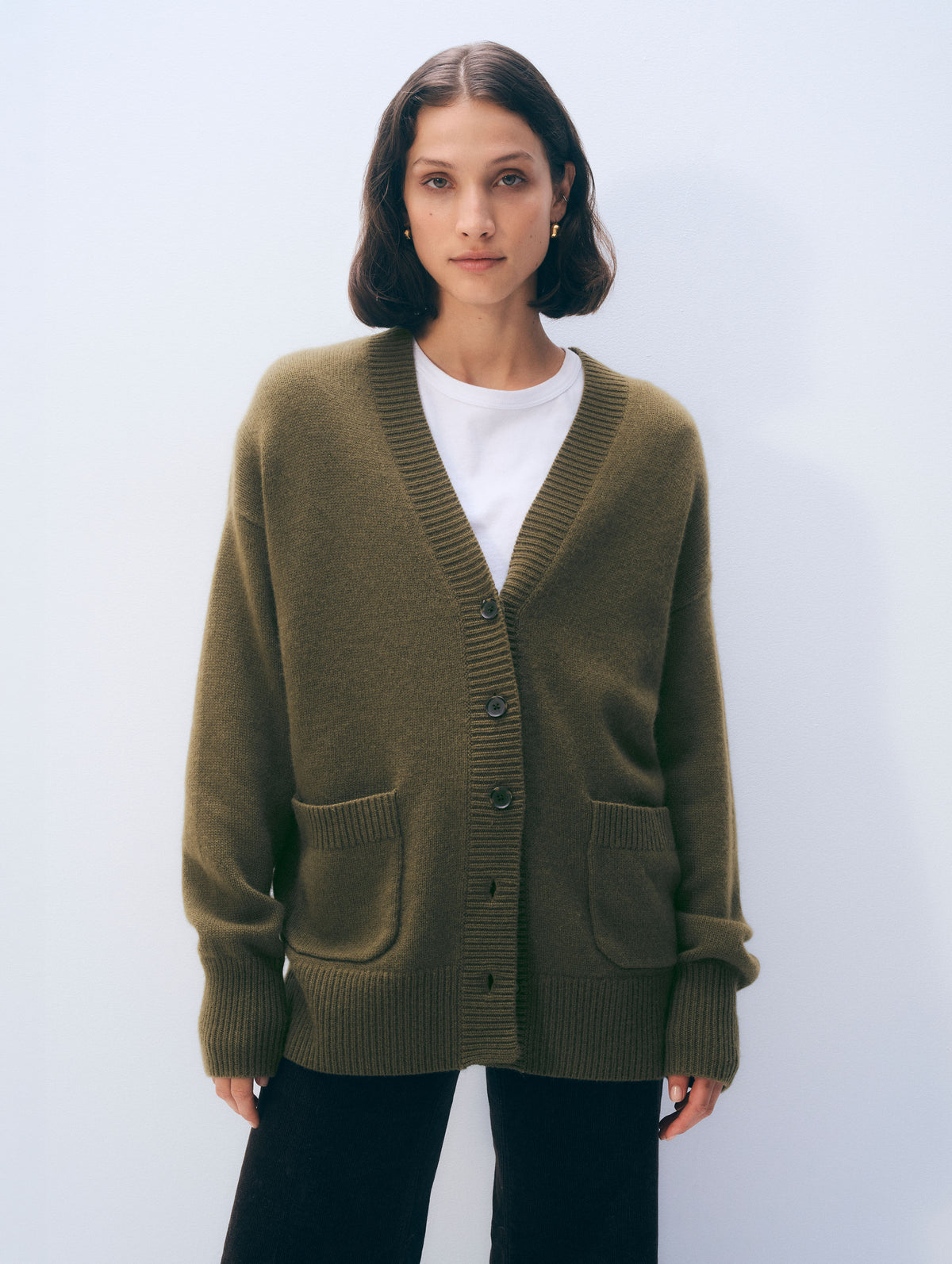 Cashmere Luxe Pocket Cardigan | Deep Olive