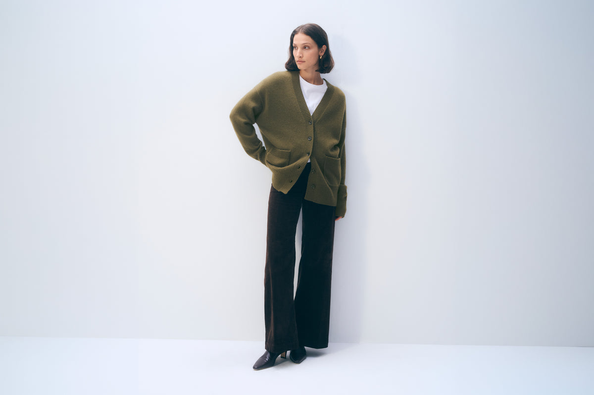 Cashmere Luxe Pocket Cardigan | Deep Olive