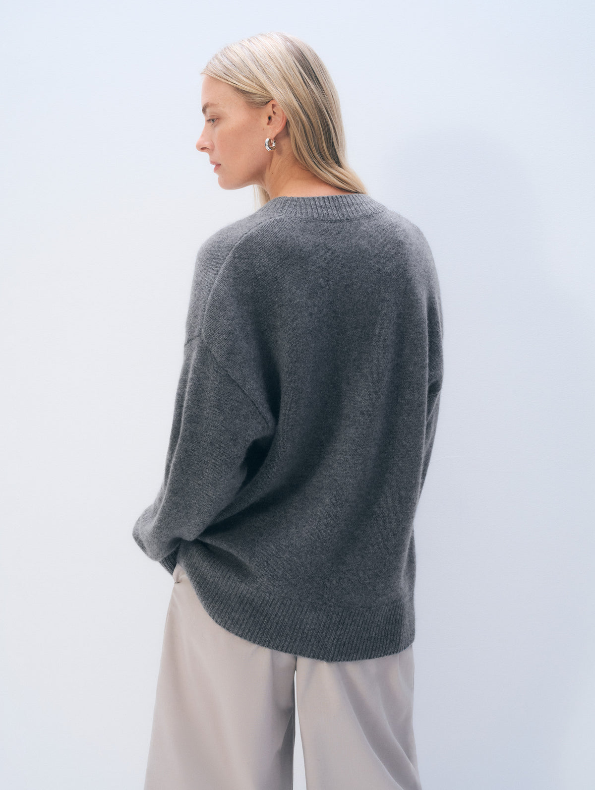 Cashmere Luxe Pocket Cardigan | Graphite Heather