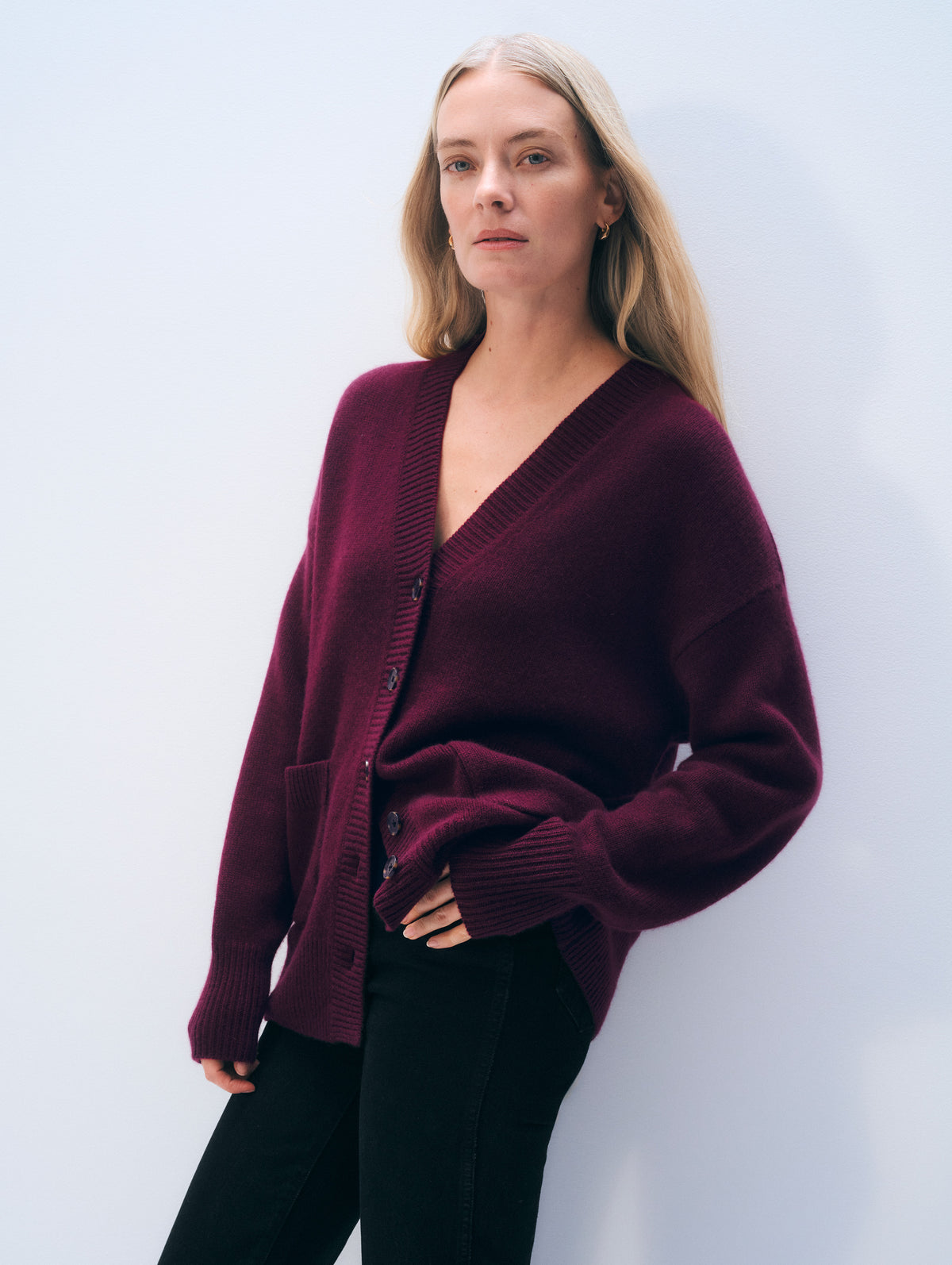 Cashmere Luxe Pocket Cardigan | Sangria