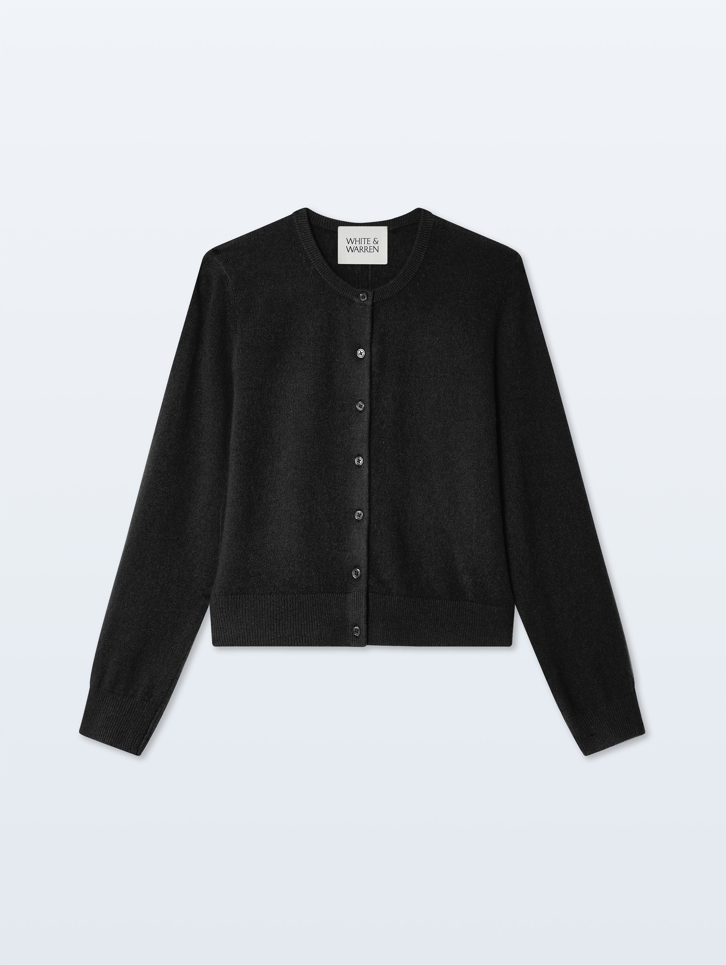 Cashmere Crewneck Cardigan | Black