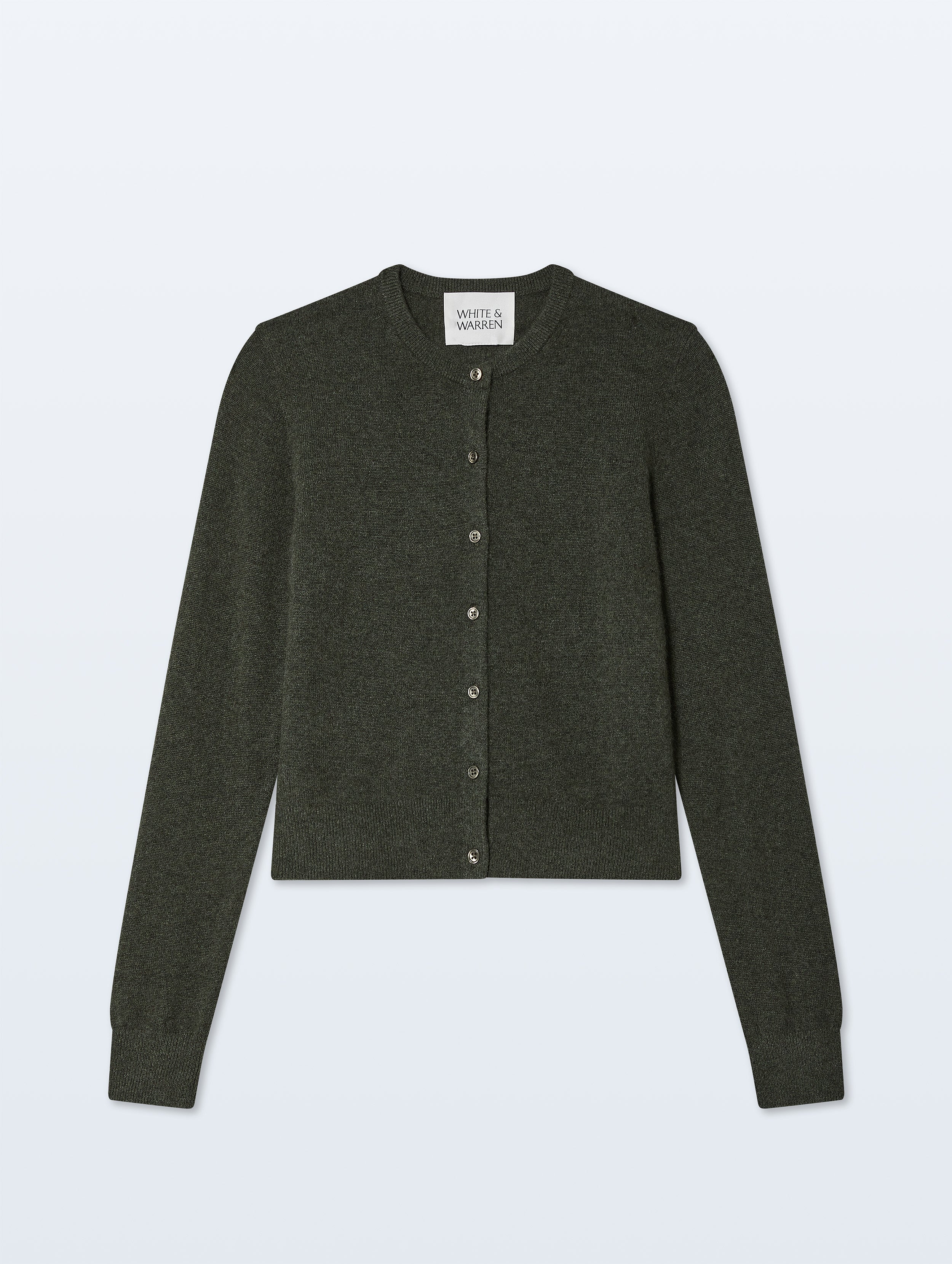 Cashmere Crewneck Cardigan | Thyme Heather