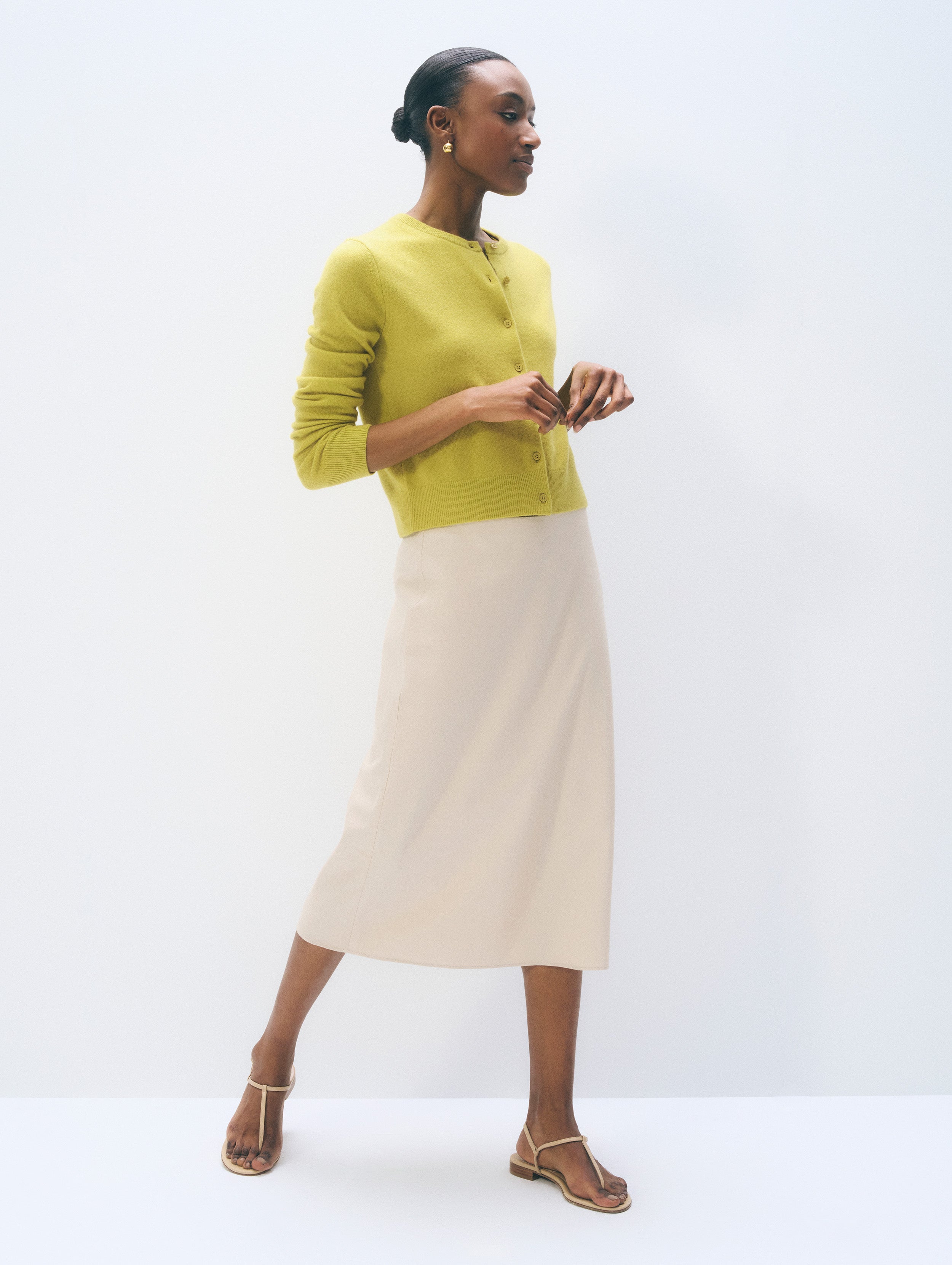 Cashmere Crewneck Cardigan | Citronelle