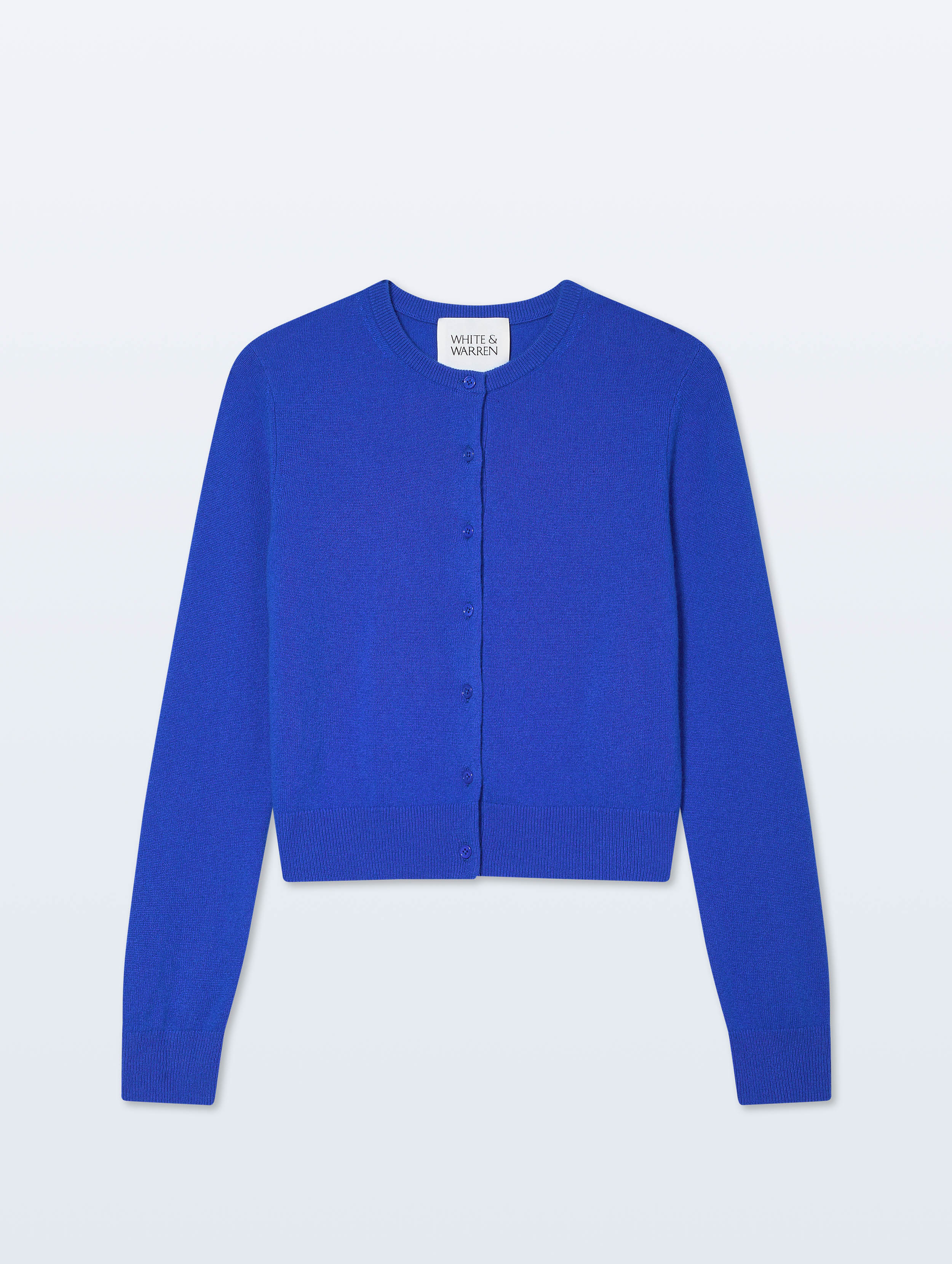 Cashmere Crewneck Cardigan | Cobalt Blue