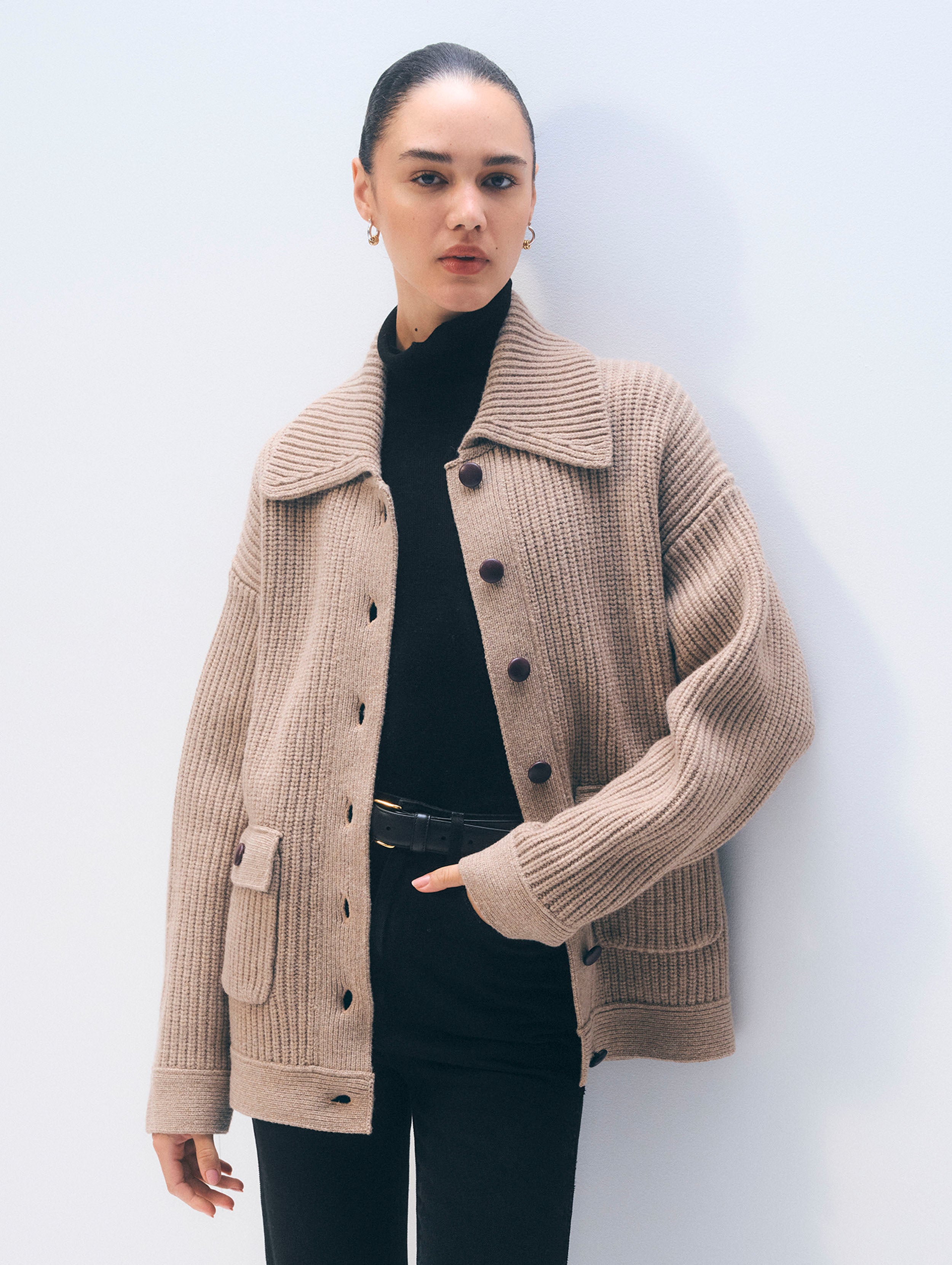 Merino Fisherman Jacket | Macadamia