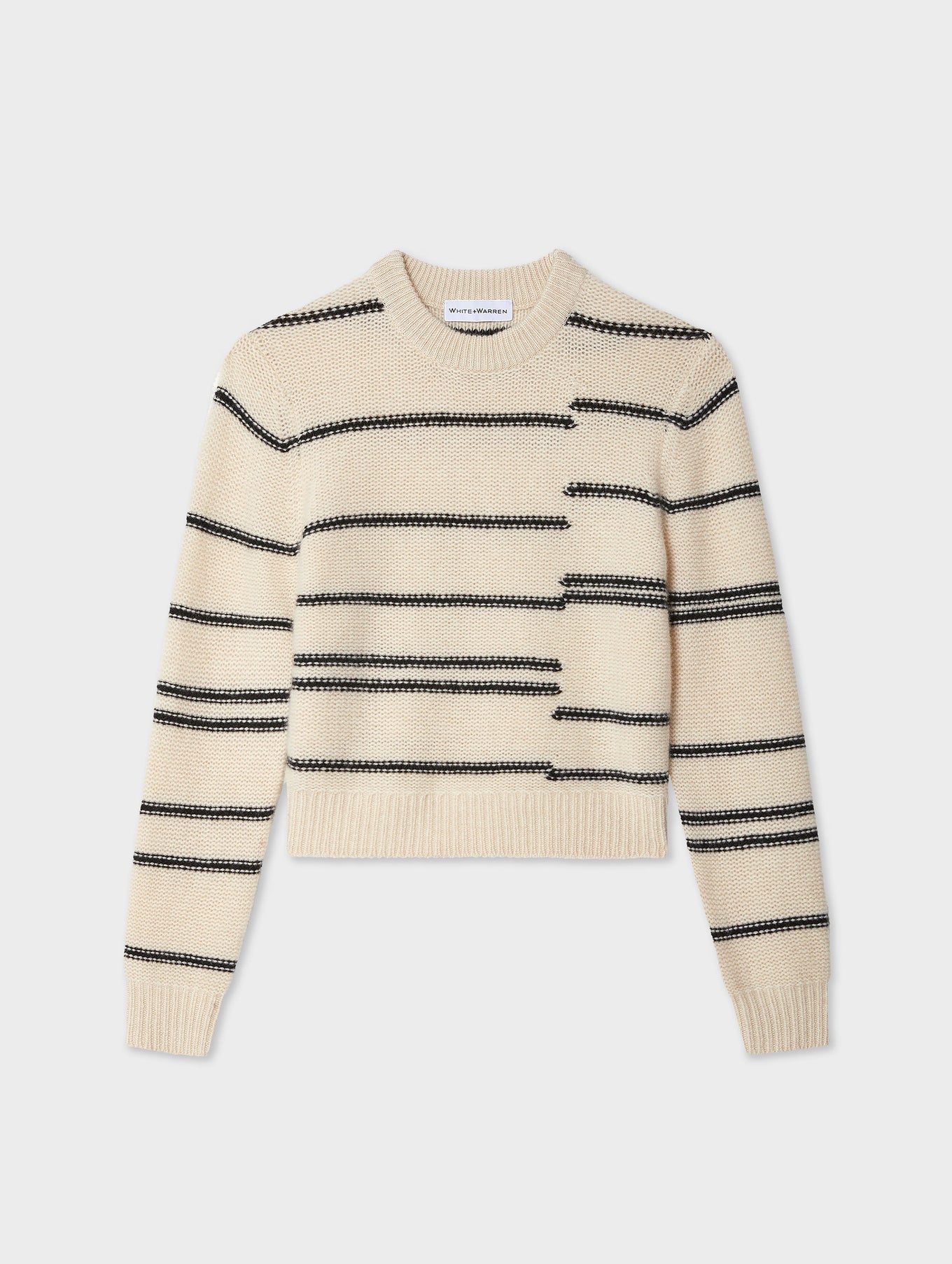 Cashmere Broken Stripe Crewneck