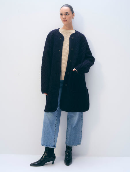 Merino Luxe Oversized Cable Coat