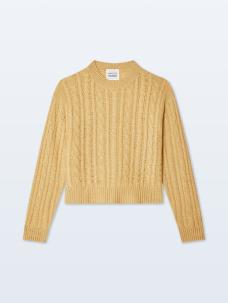 Cashmere Cable Crewneck | Vintage Gold