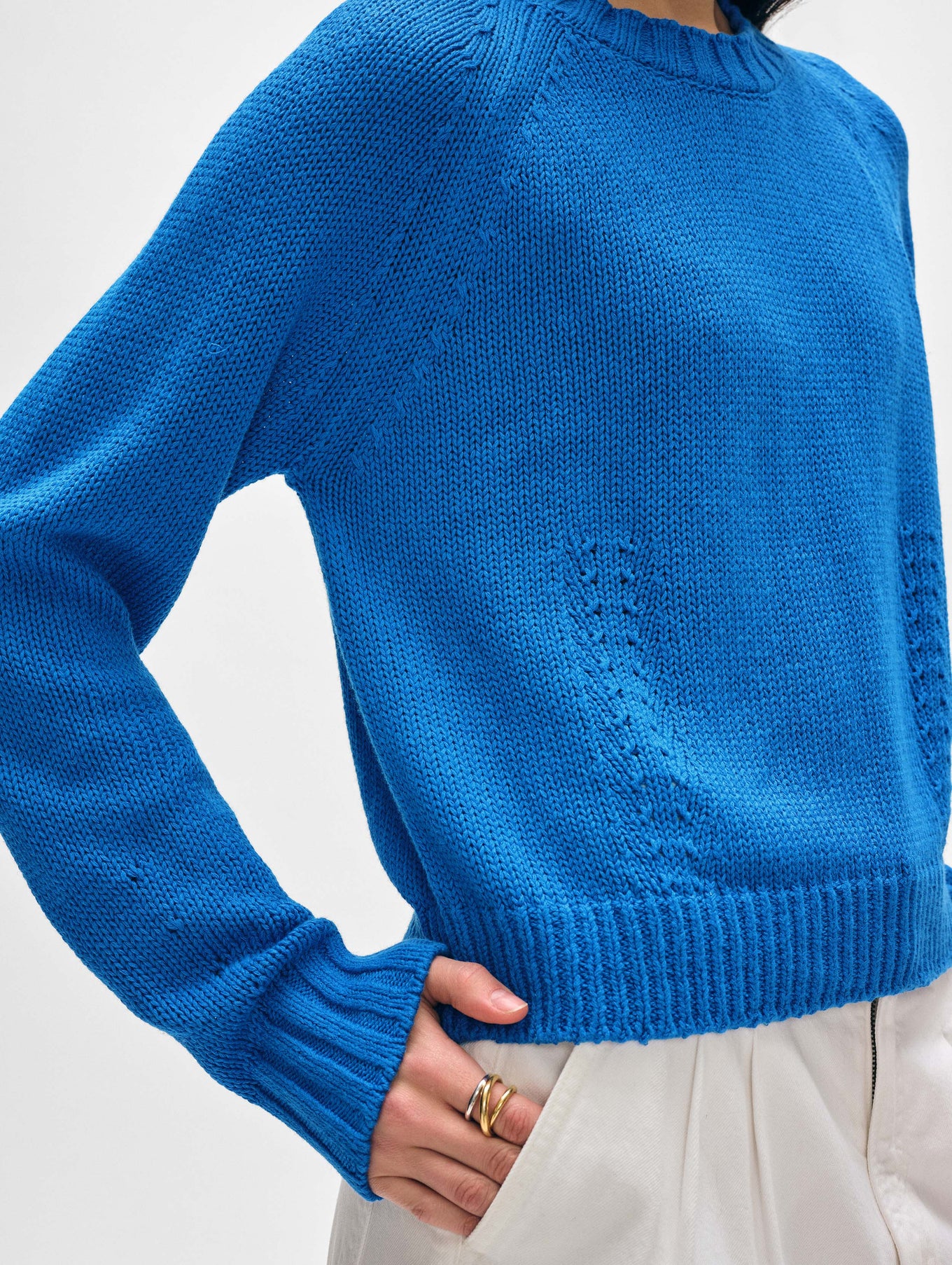 Cotton Linen Crewneck Sweatshirt