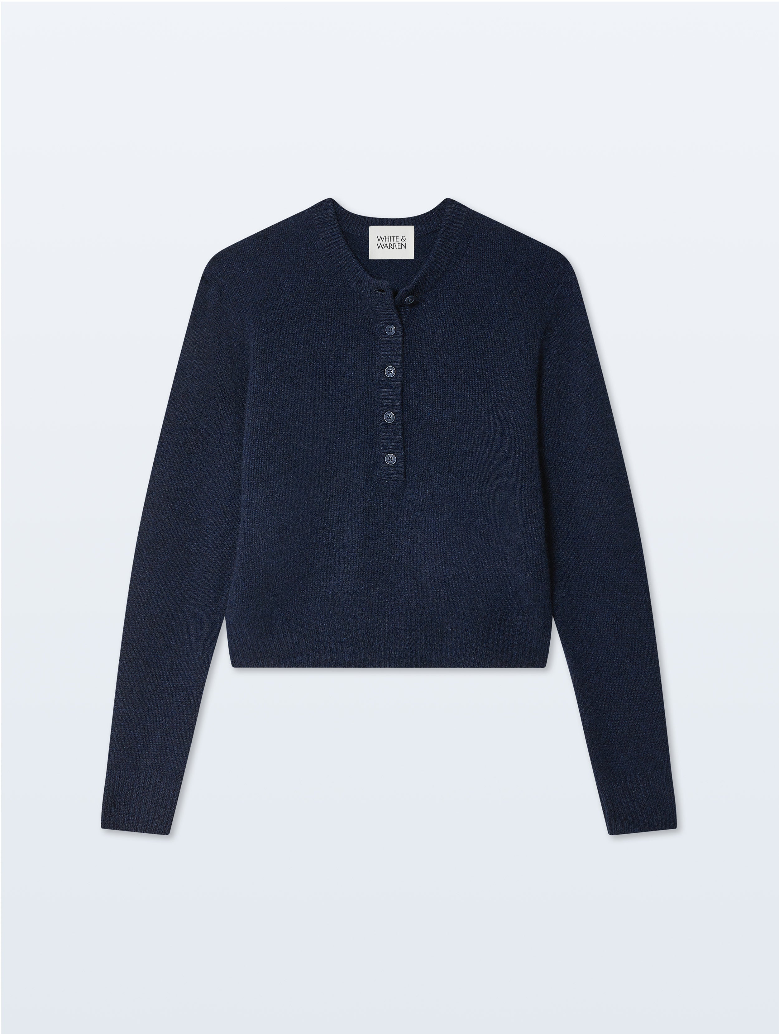 Cashmere Rib Trim Henley
