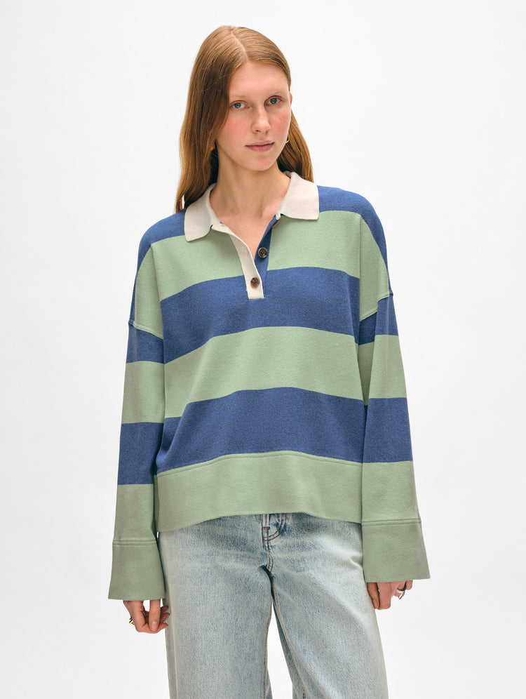 Cotton Blend Rugby Polo