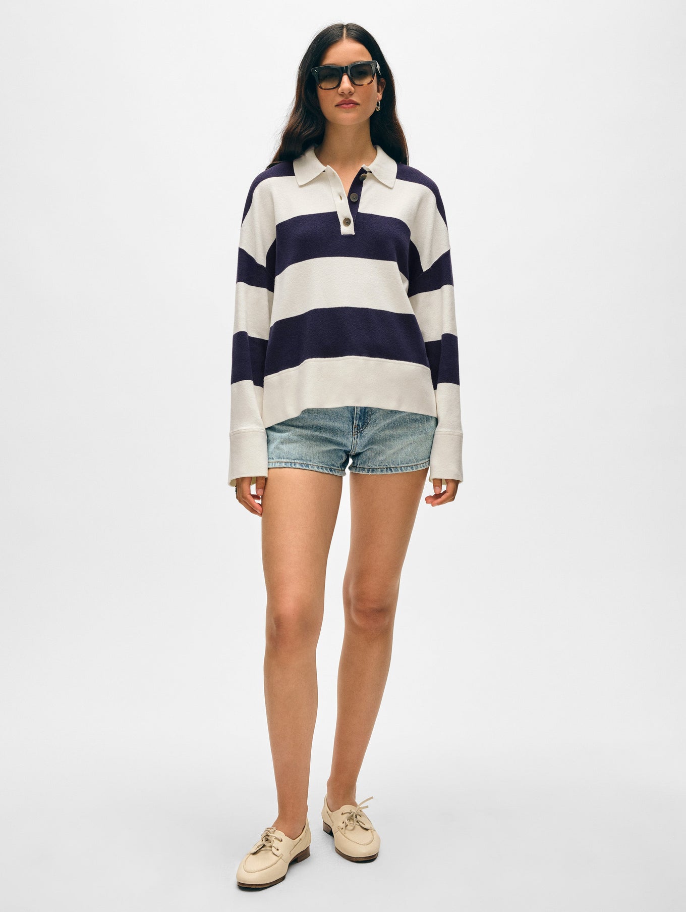 Cotton Blend Rugby Polo