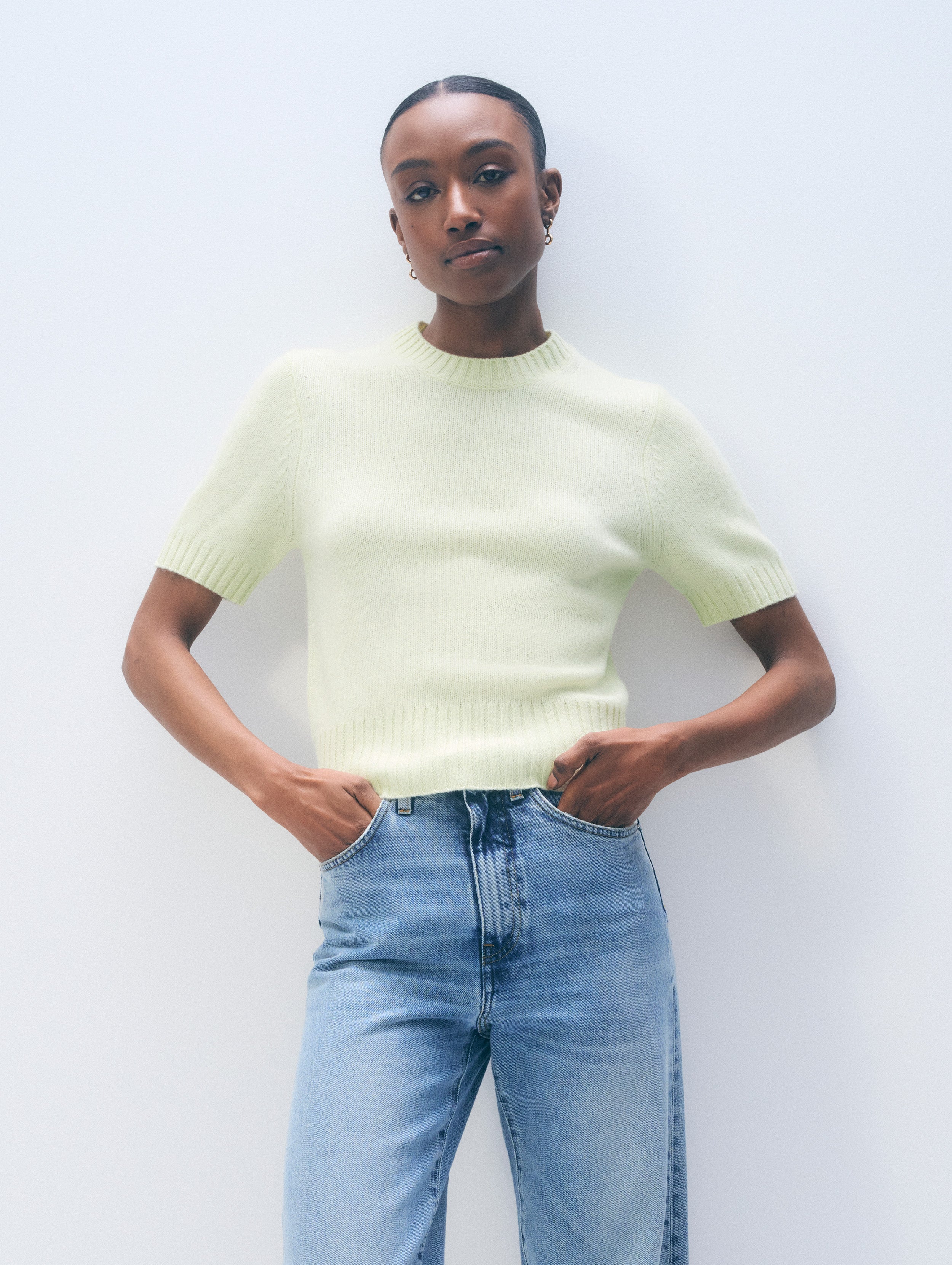 Cashmere Featherweight T-Shirt | Pale Pistachio