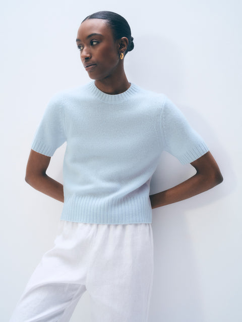 Cashmere V Neck | Bright Azure