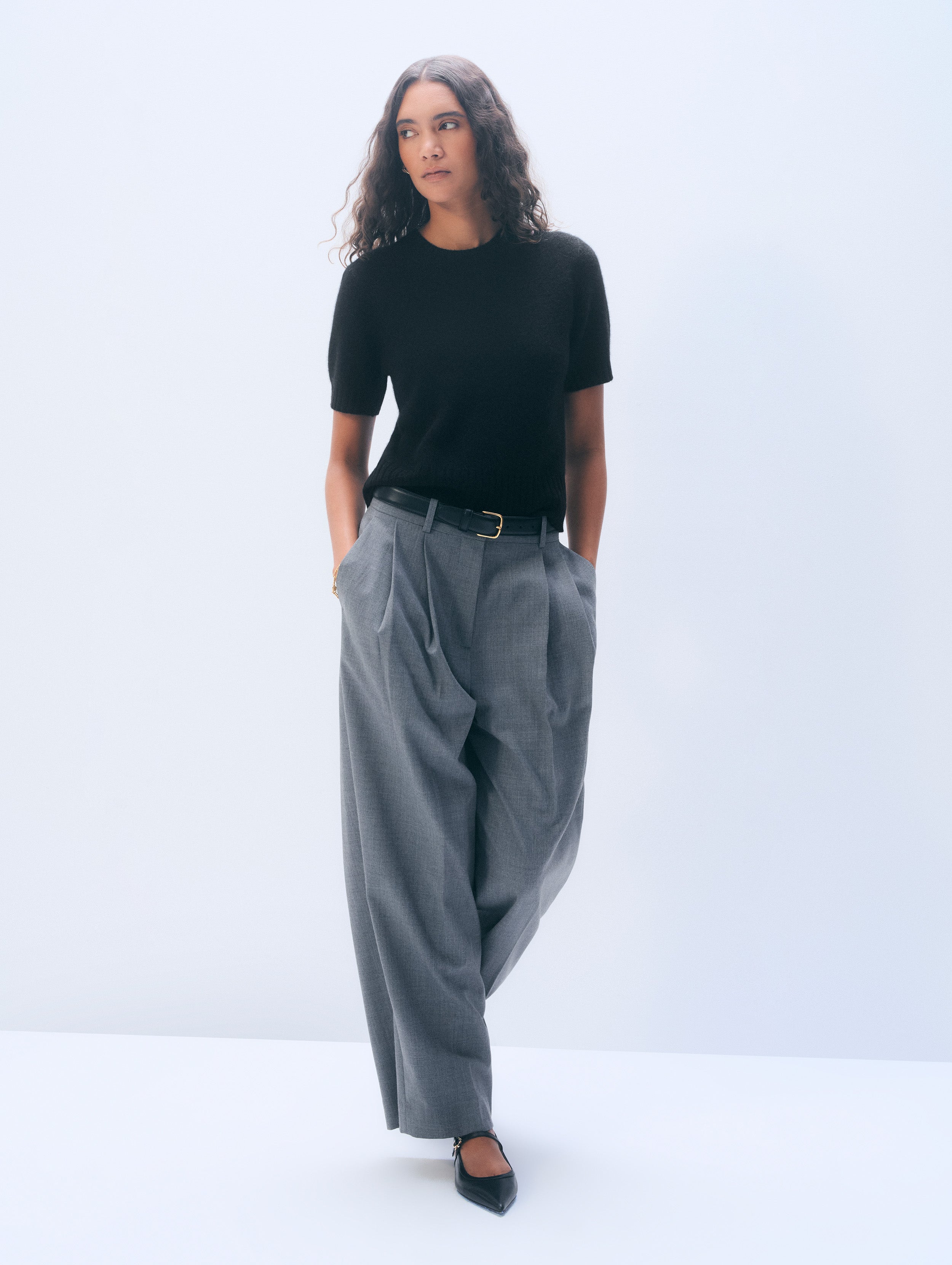 Cashmere Featherweight T-Shirt | Black
