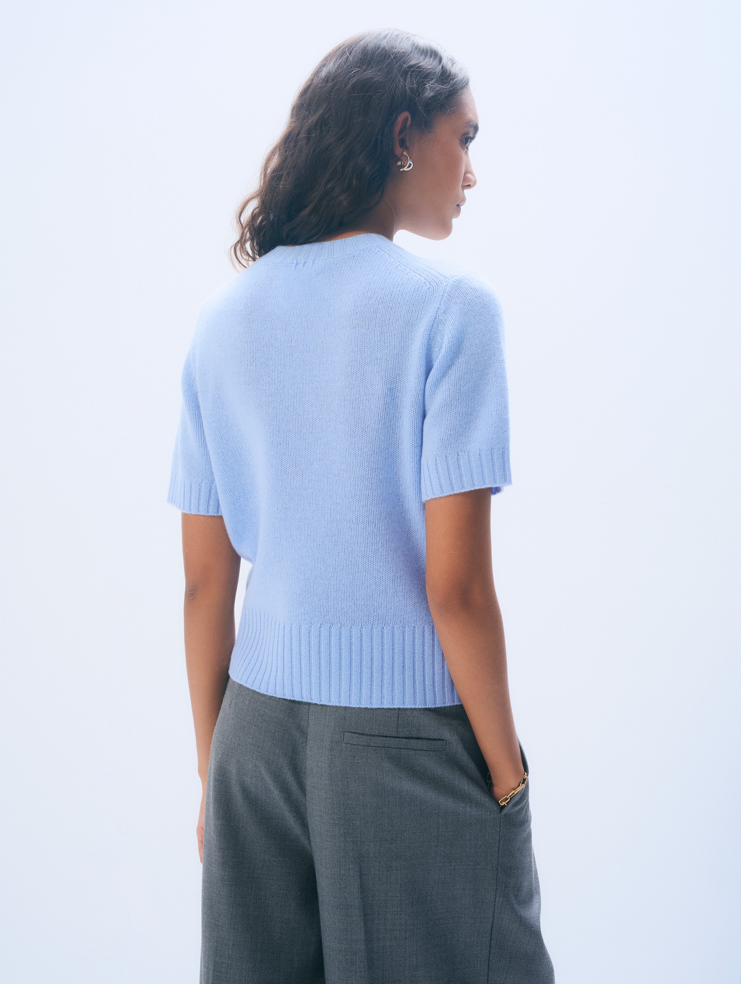 Cashmere Featherweight T-Shirt | Blue Vapor