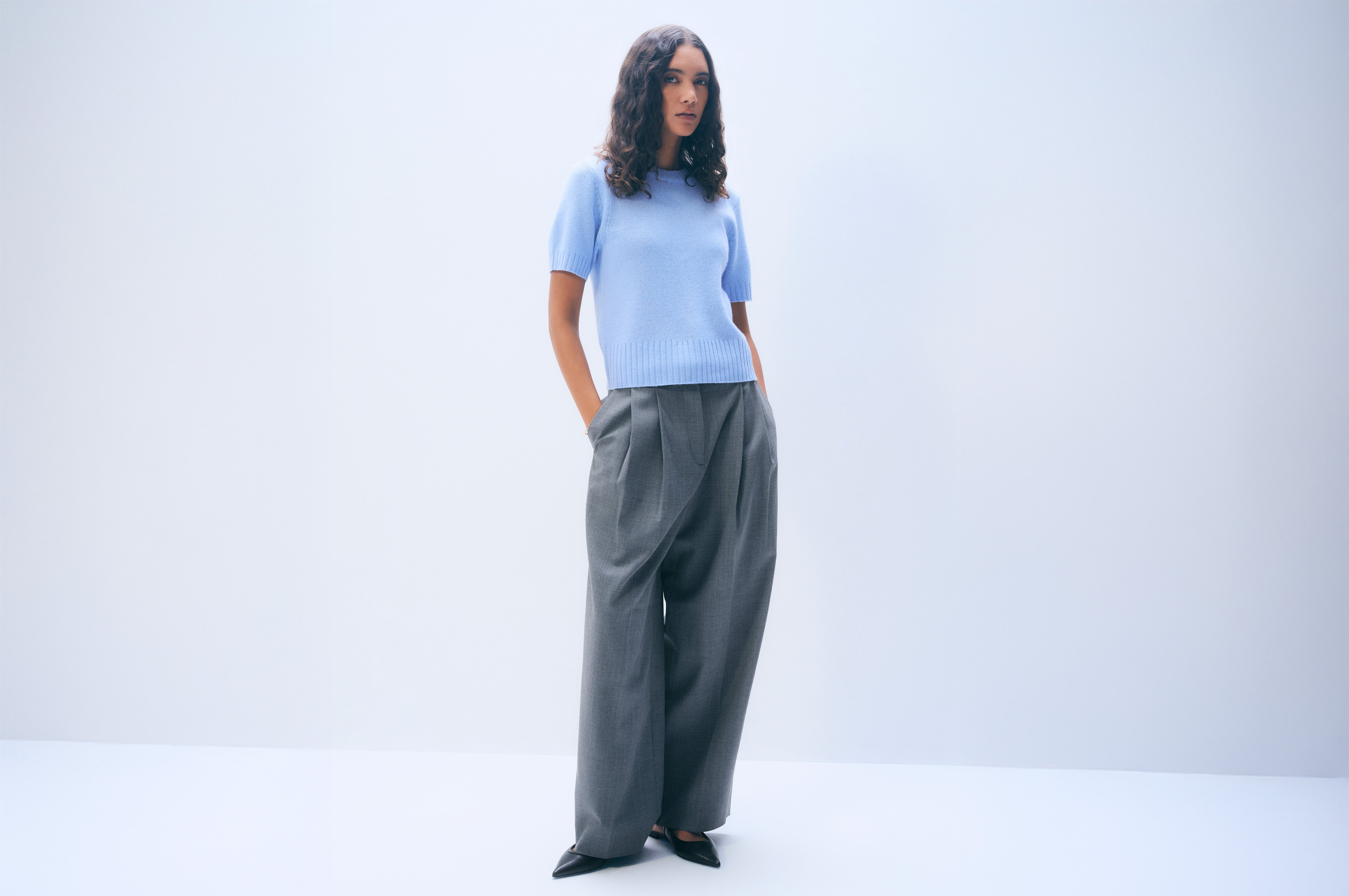 Cashmere Featherweight T-Shirt | Blue Vapor