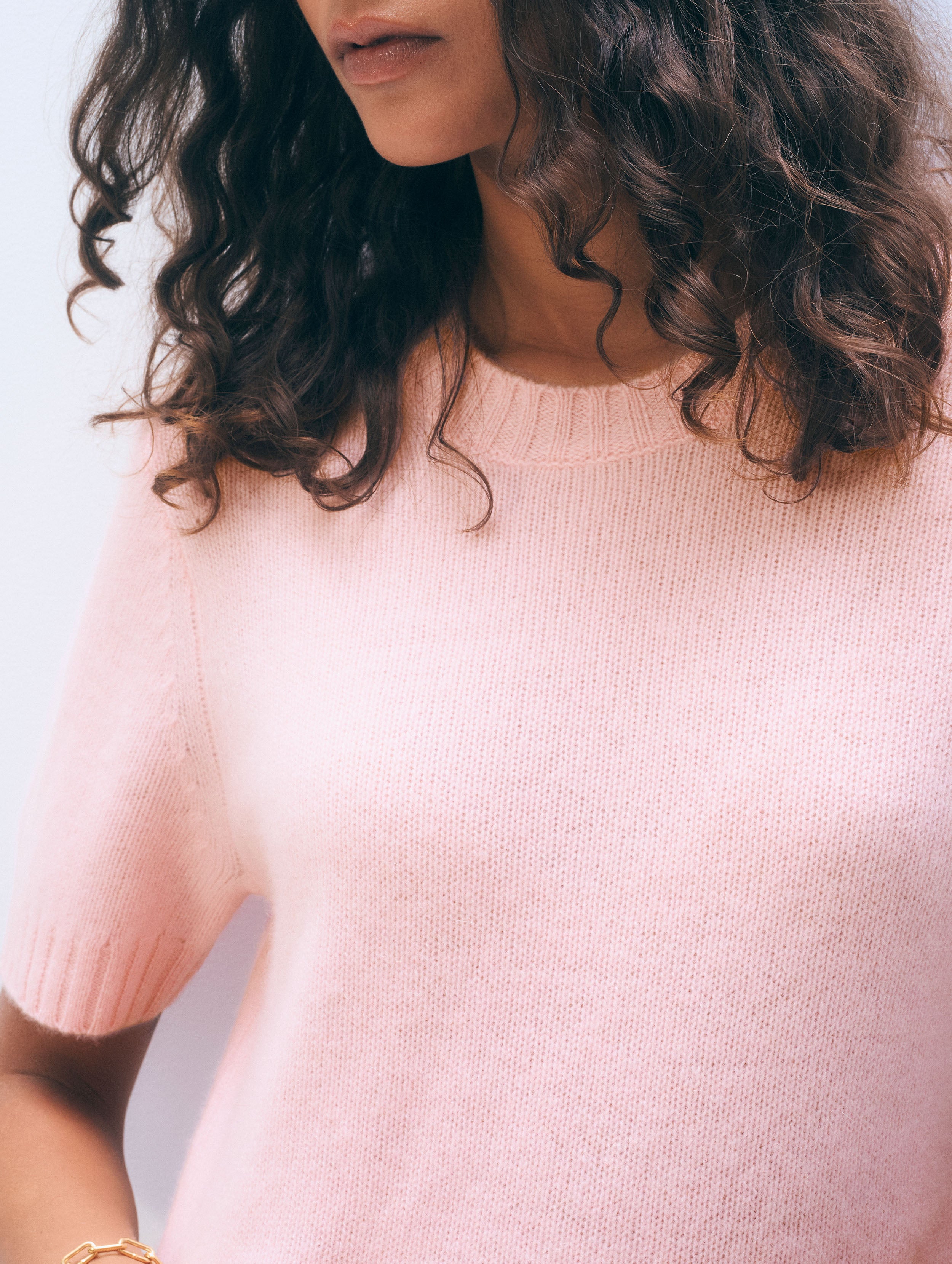 Cashmere Featherweight T-Shirt | Clay Pink