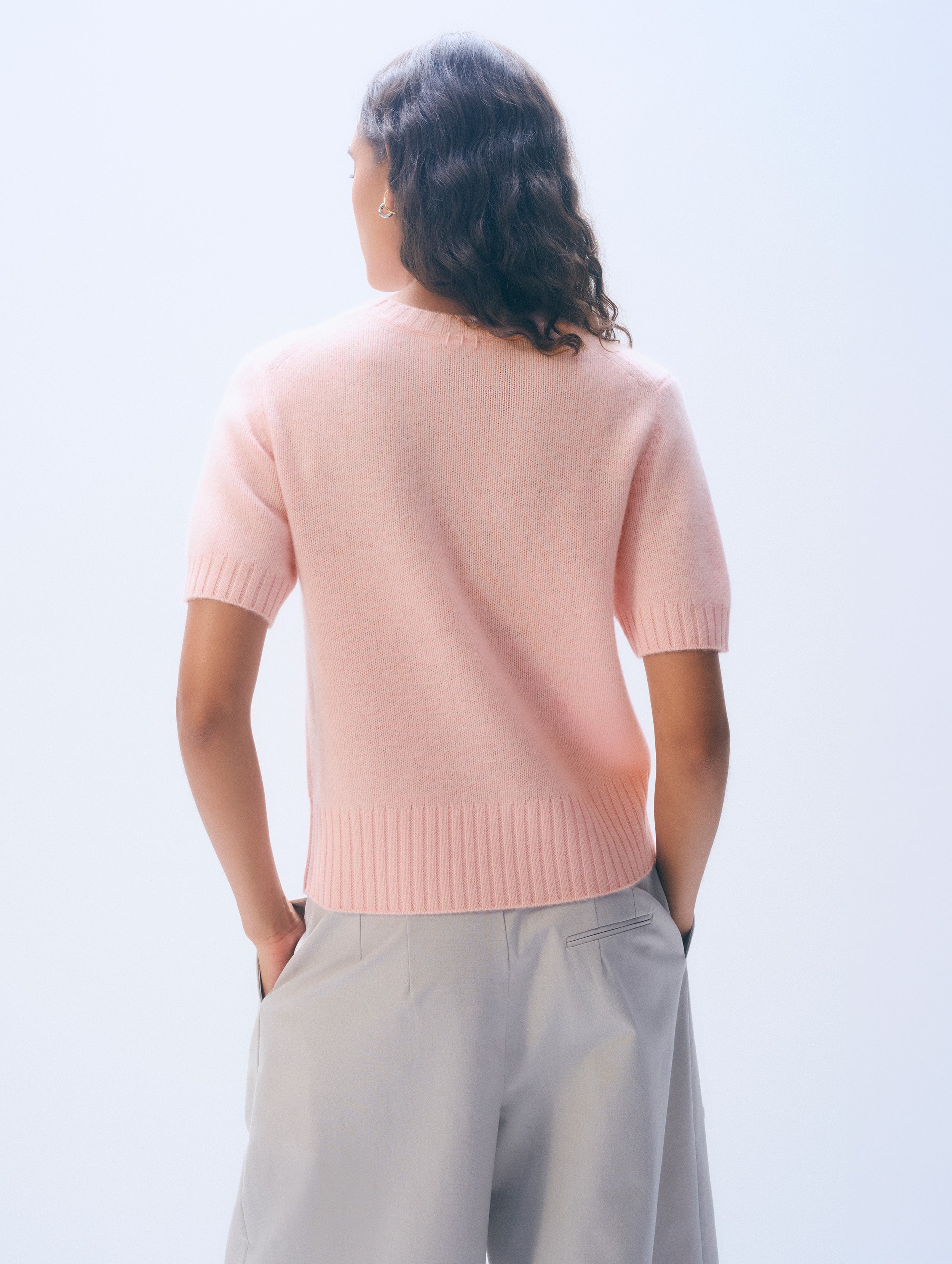 Cashmere Featherweight T-Shirt | Clay Pink