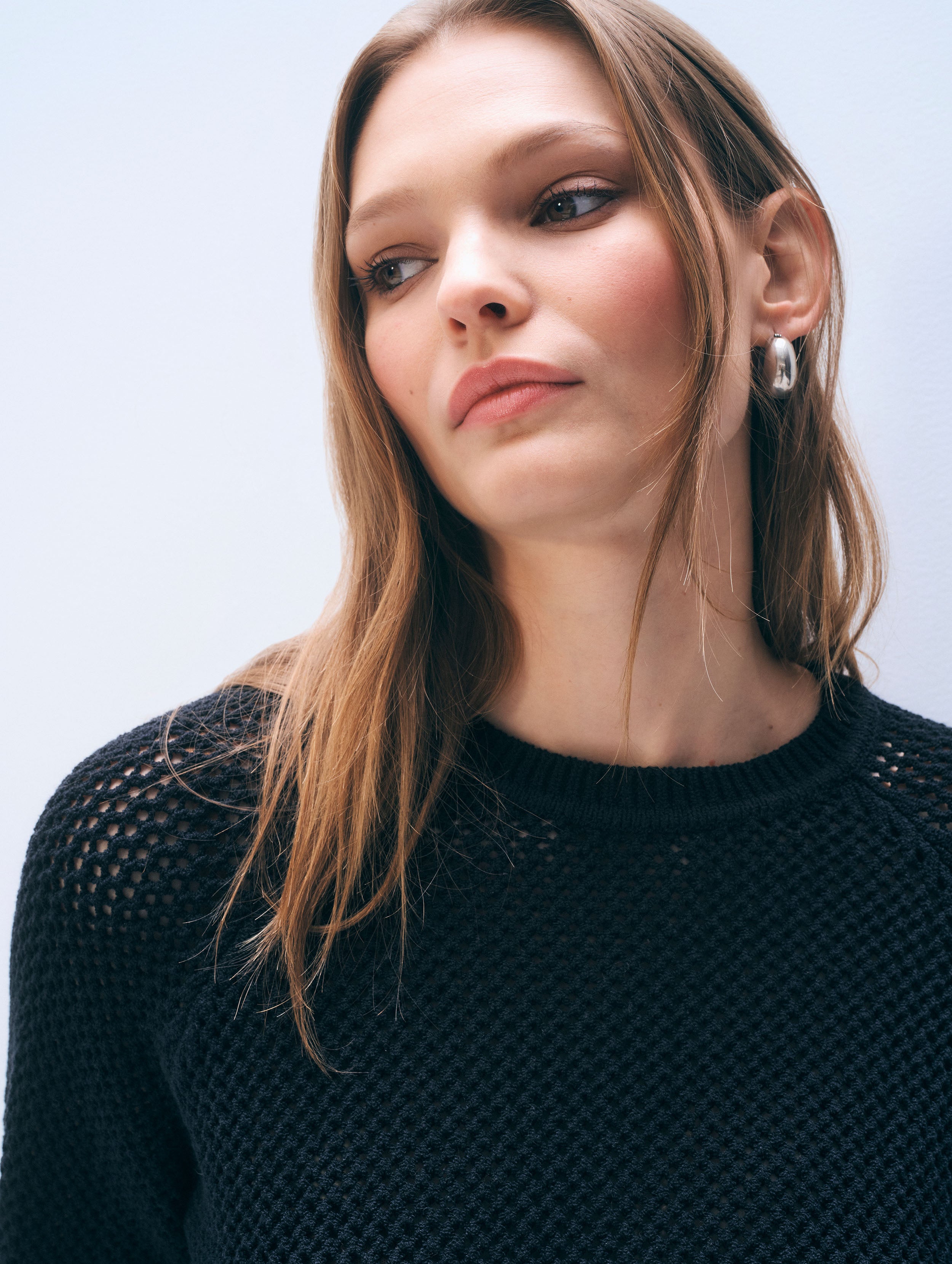 Bouclé Mesh Sweatshirt | Midnight