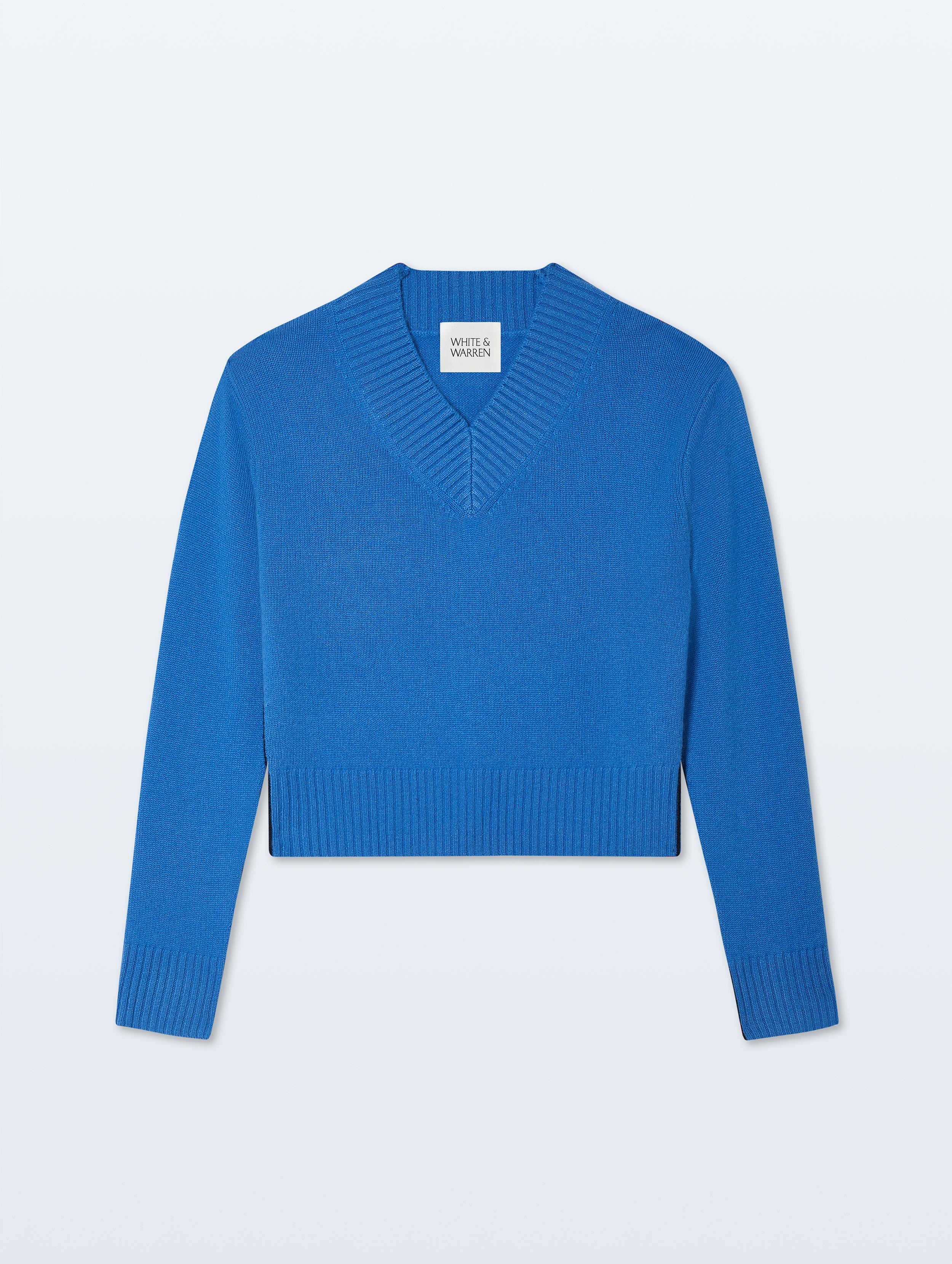トップス Cristaseya Blue Cashmere Knit XL Cristaseya - Cashmere Carpet Sweater in Blue and White
