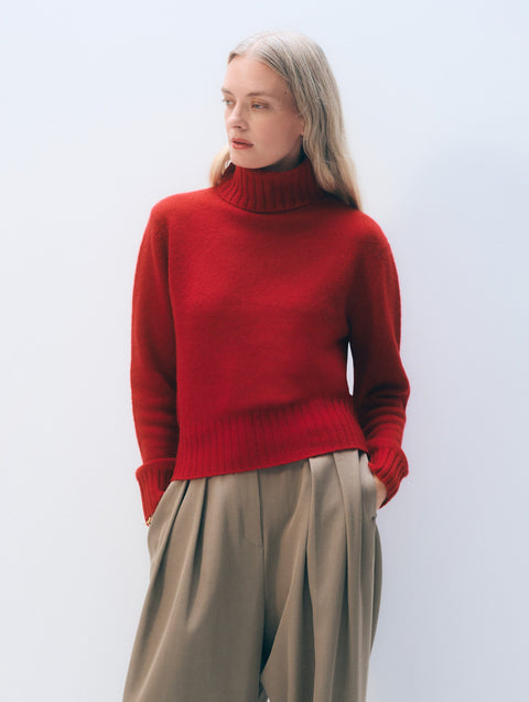 Cashmere Ribbed Headband | Deep Crimson display picture 1