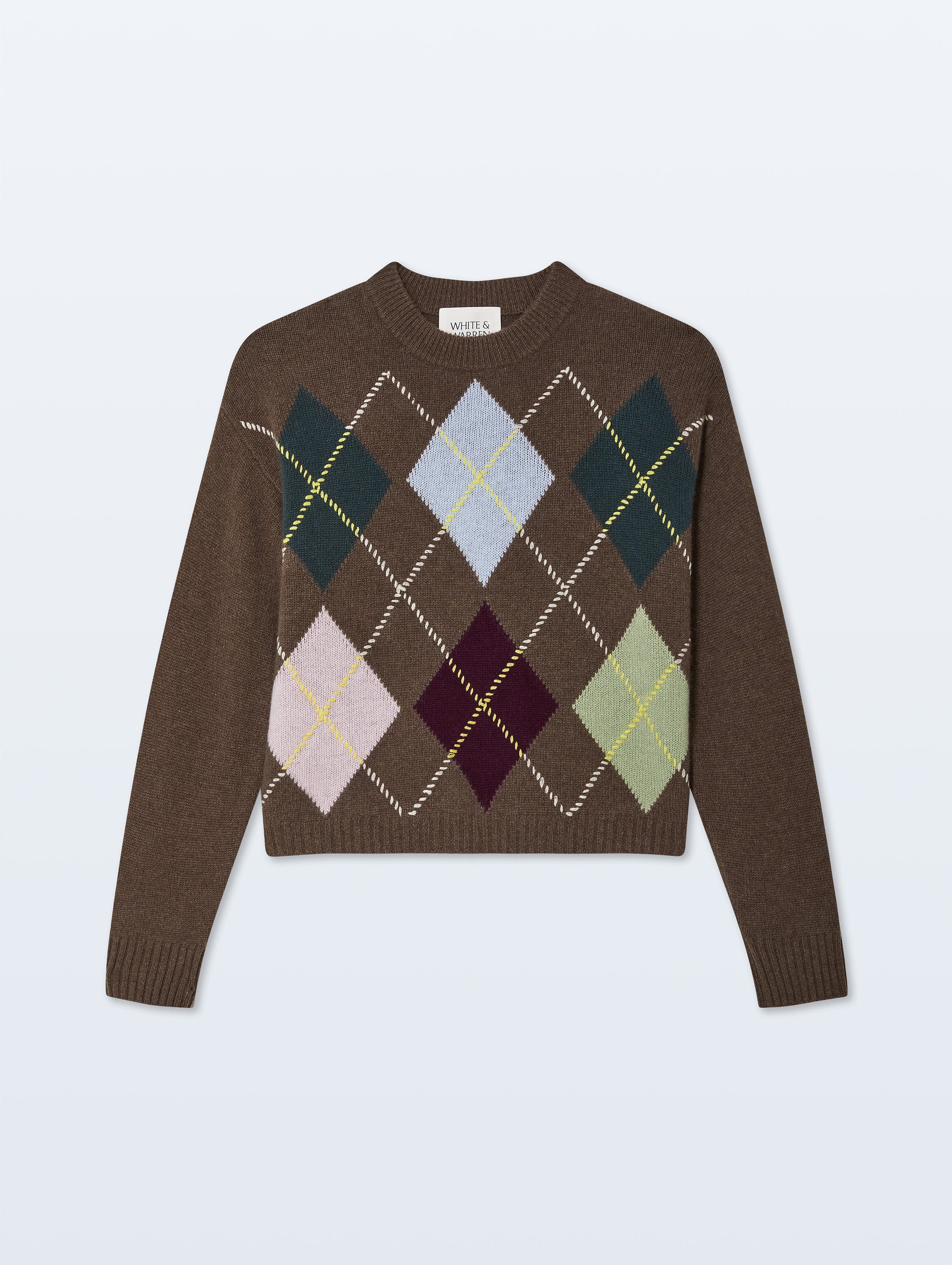 Cashmere Argyle Crewneck | Multi Combo