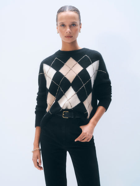 Cashmere Argyle Crewneck