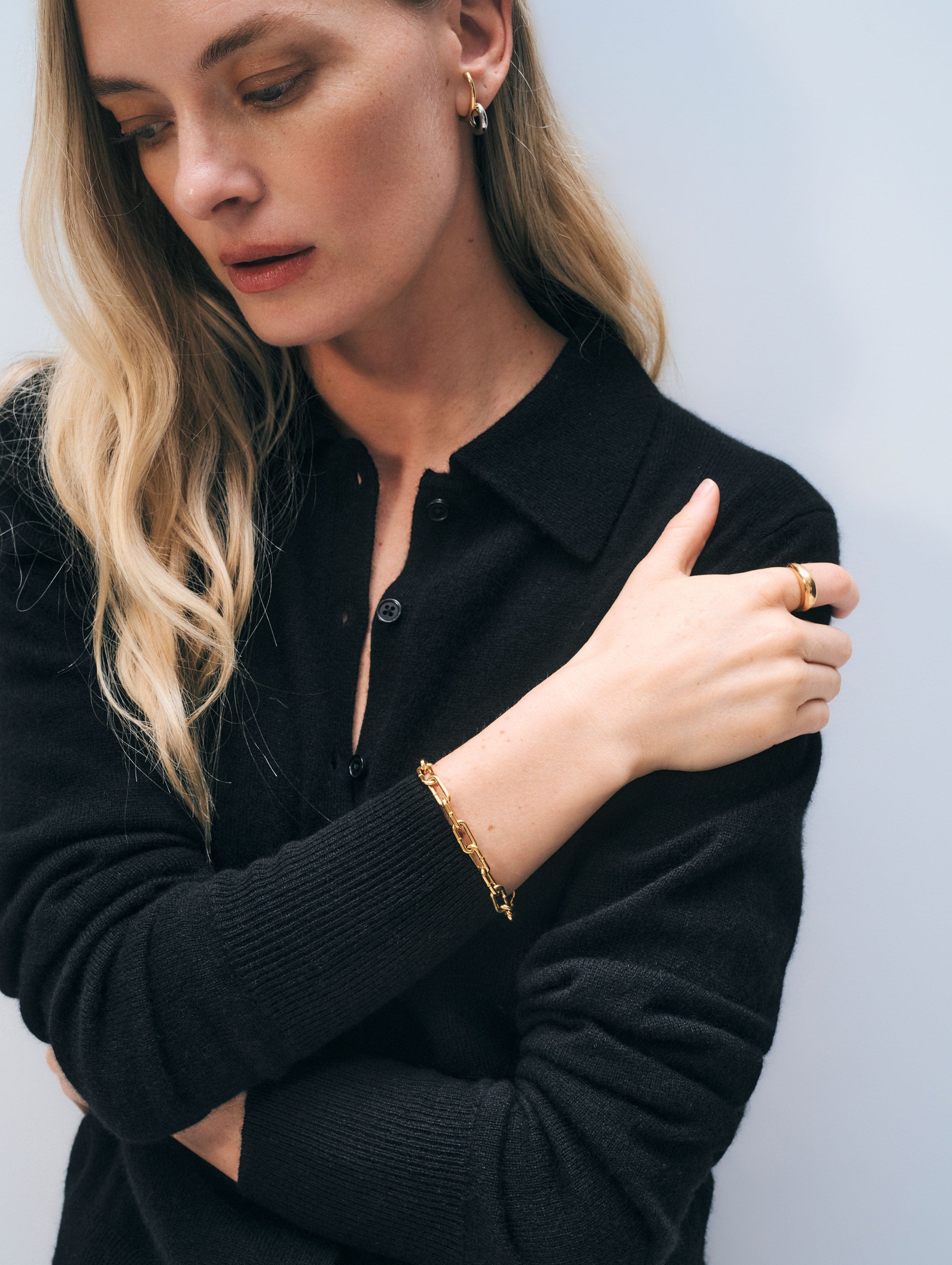 Cashmere Collared Cardigan | Black