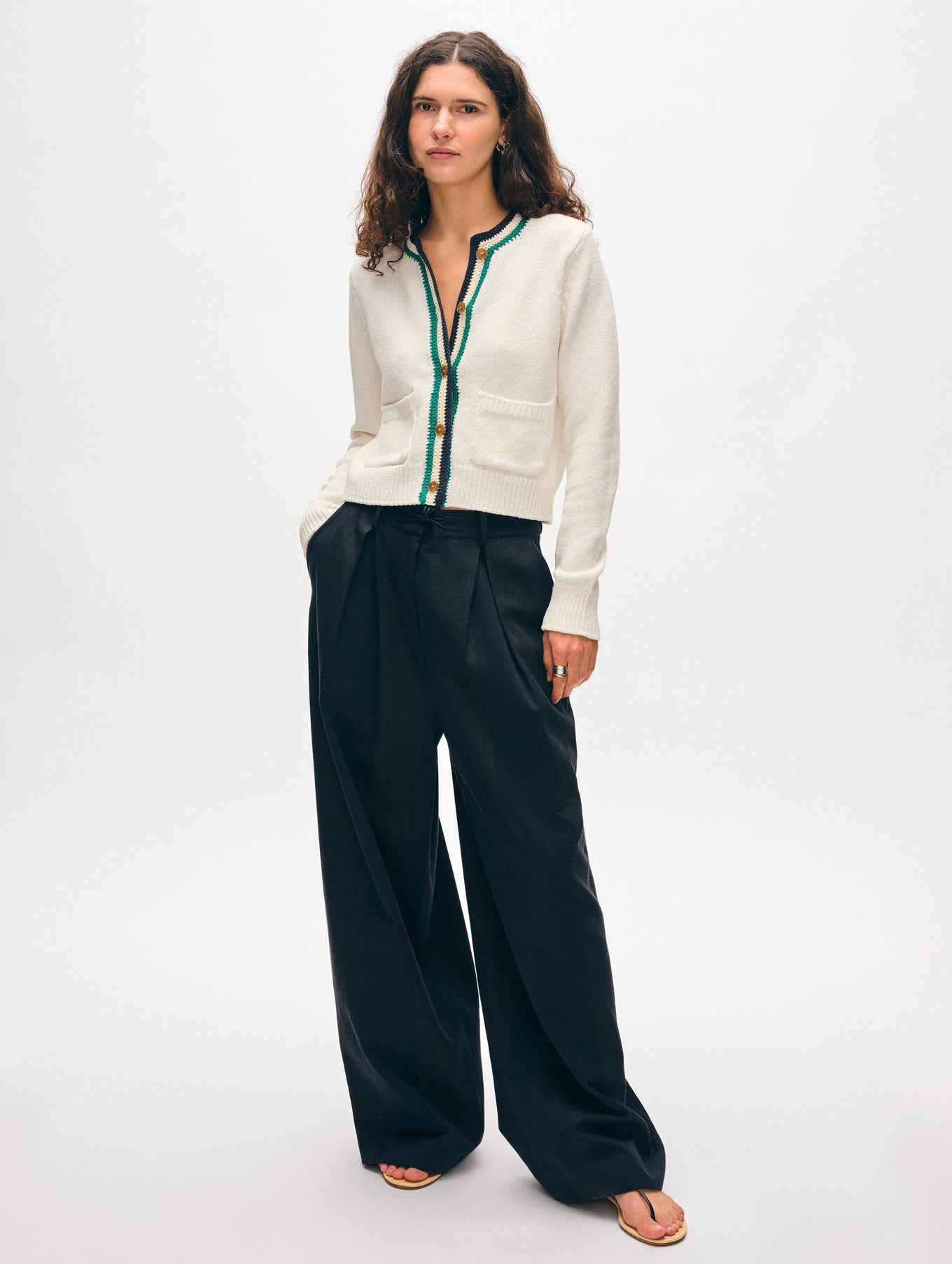Lofty Cotton Crochet Trim Cardigan