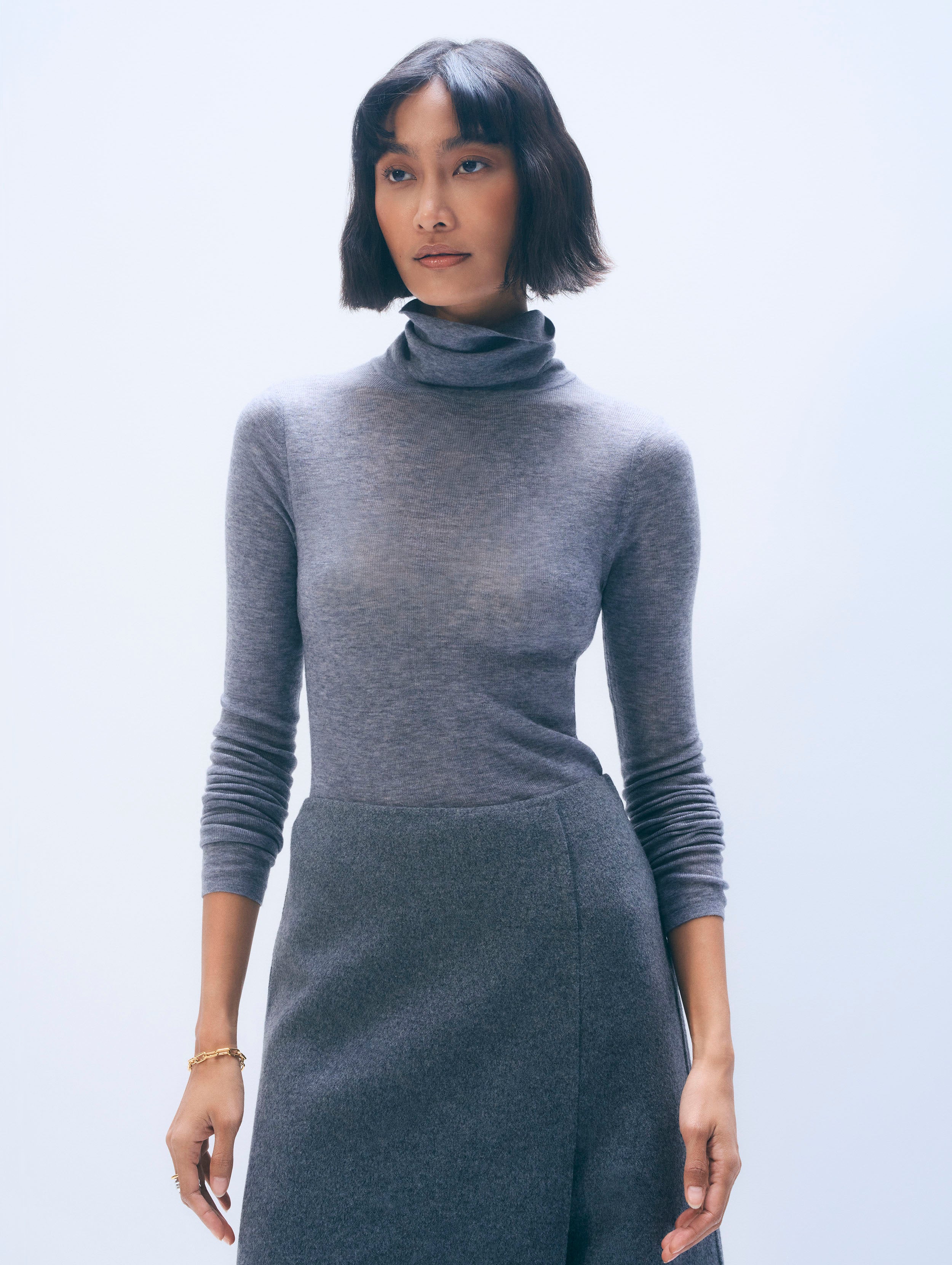 Superfine Cashmere Blend Turtleneck