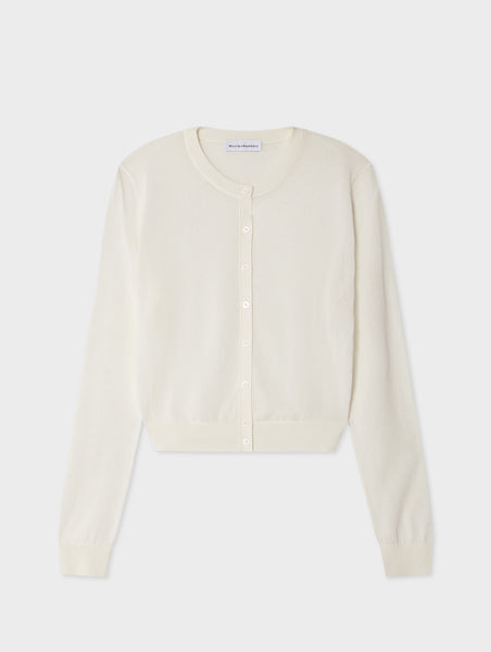 Paperfine Crewneck Cardigan | White