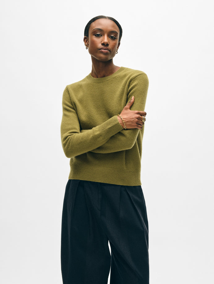ニット セーター 「WHITE+WARREN」HAND  WOVEN DETAIL PULLOVER レディース V Necks – White + Warren