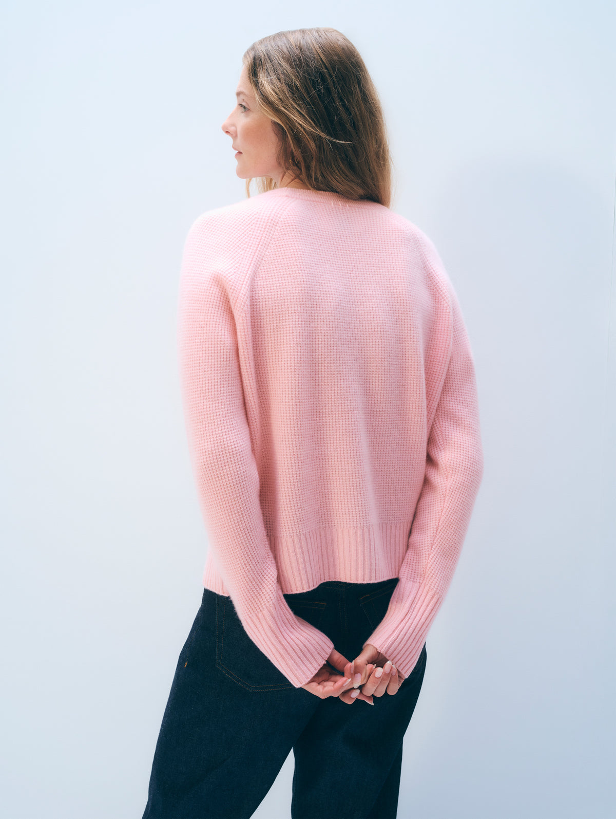 Cashmere V Neck | Rose Petal