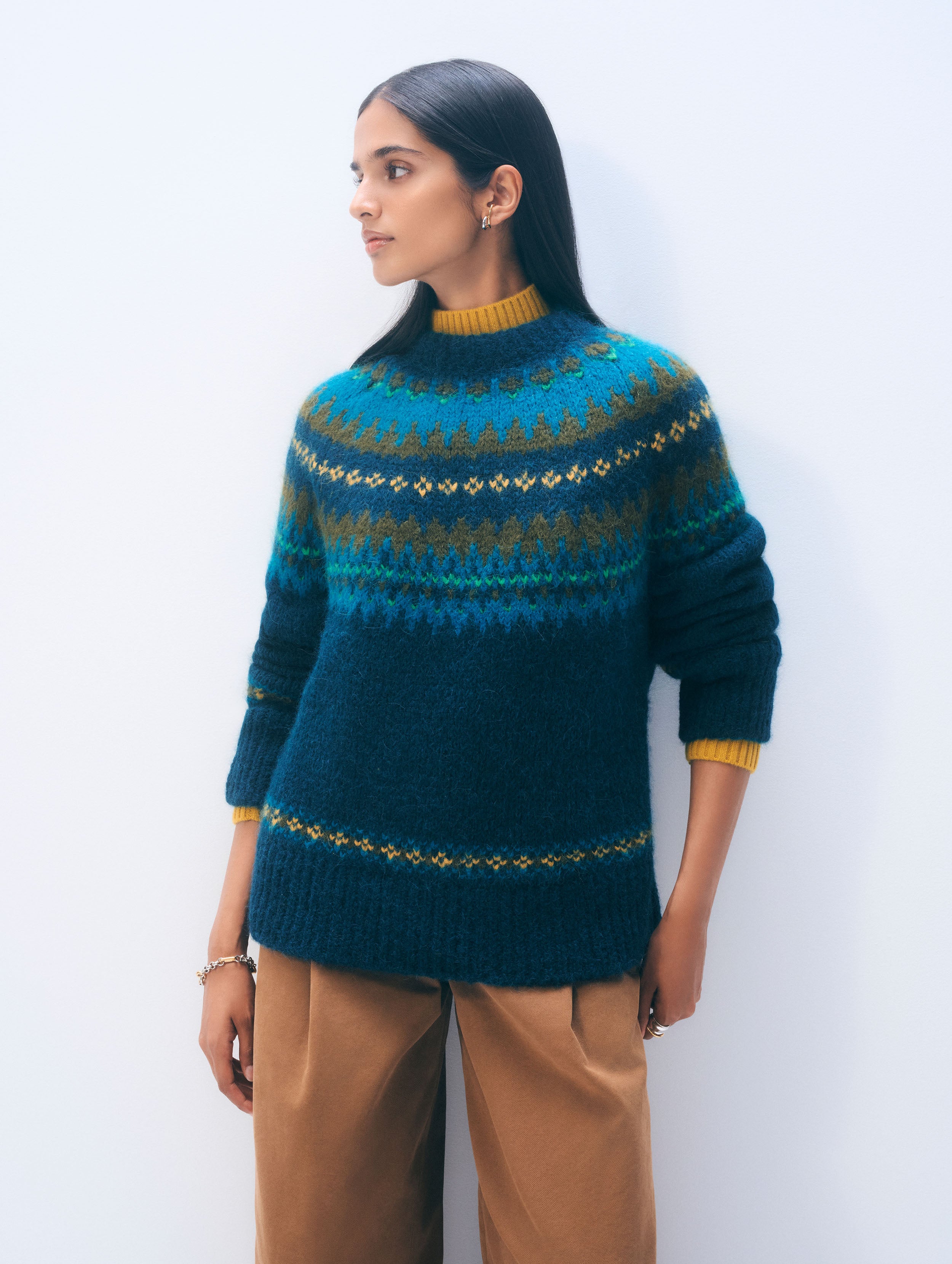 Alpaca Blend Fair Isle Crewneck